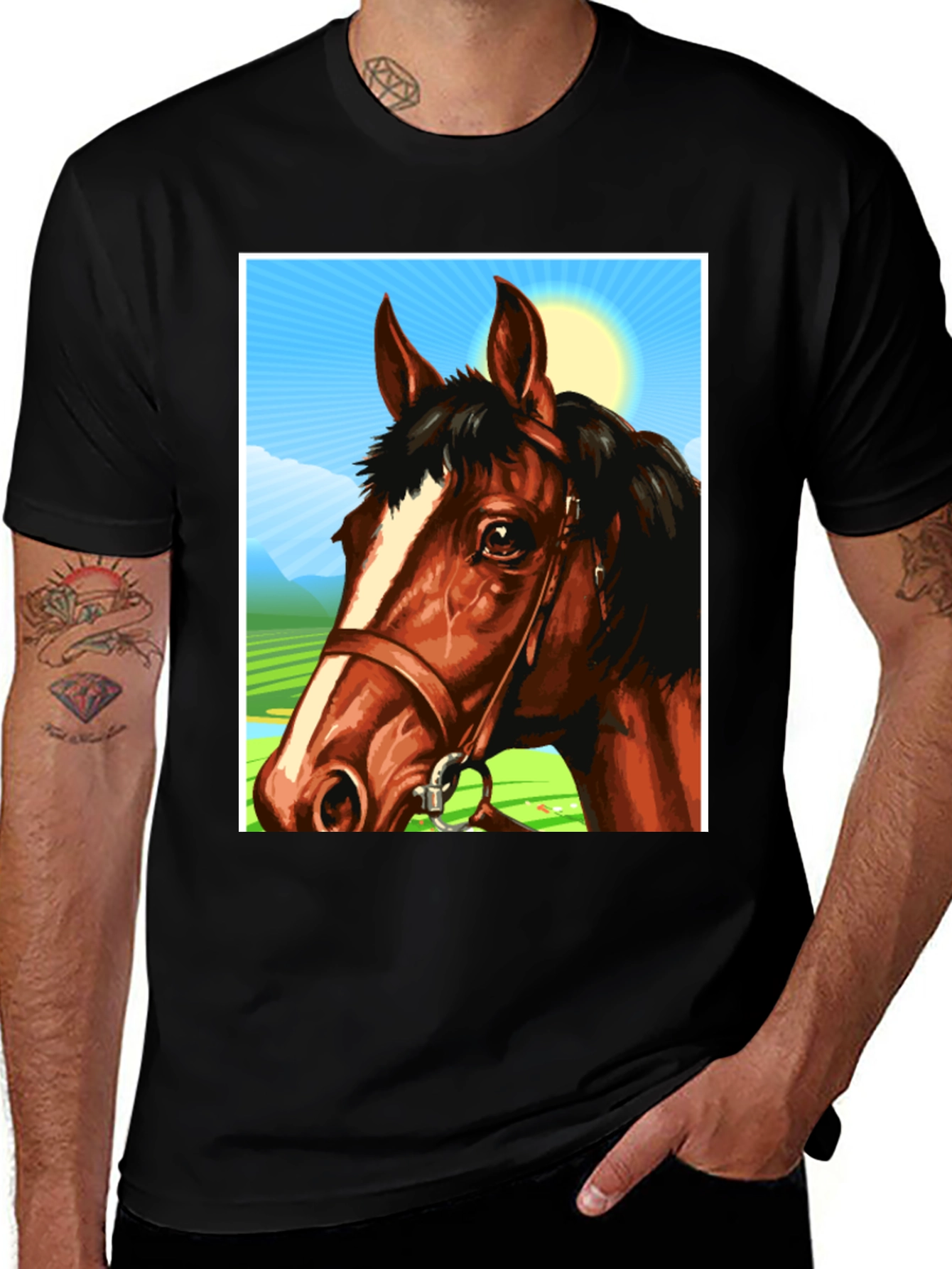Variant 21 of Horse Graphic Tee - Equestrian Style