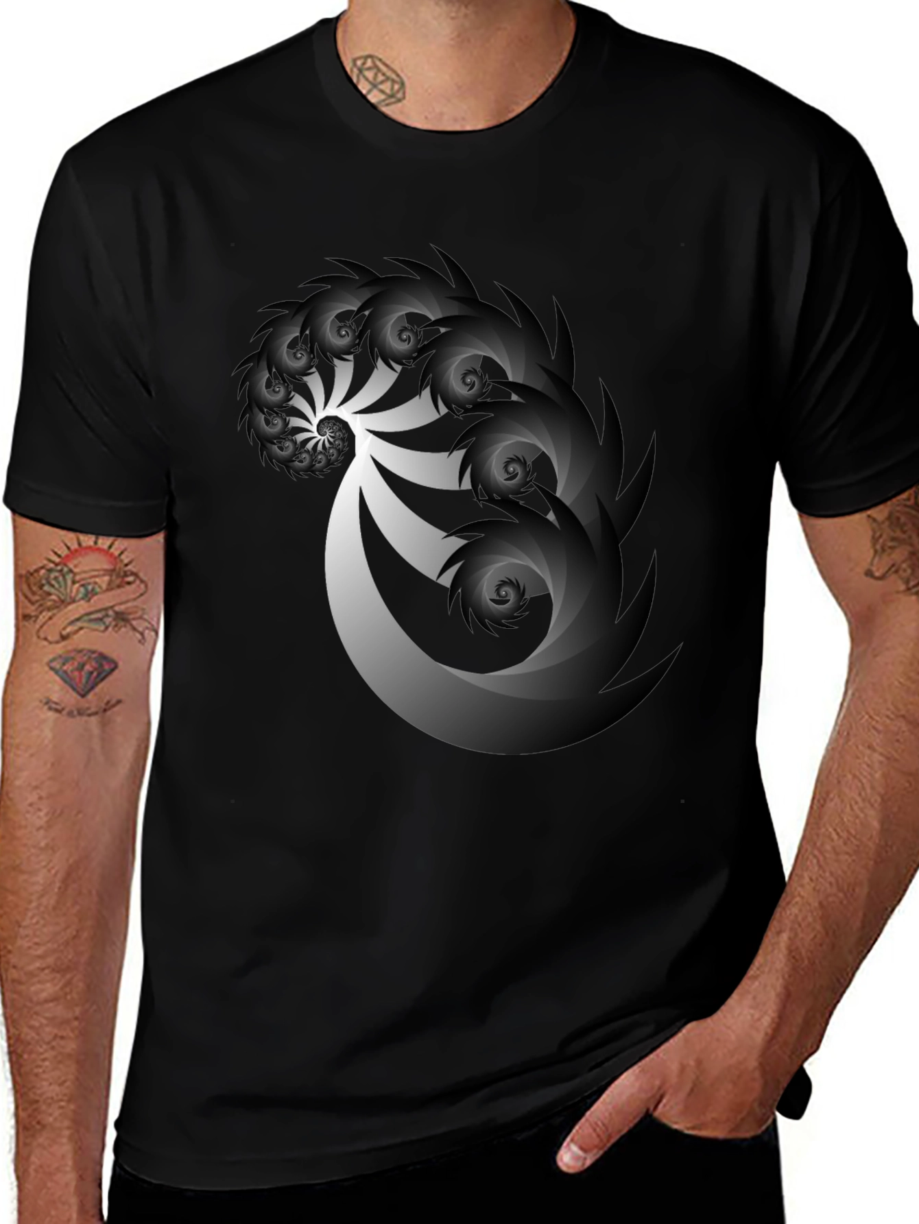 Variant 27 of Fractal Swirl Tee - Modern Graphic Print