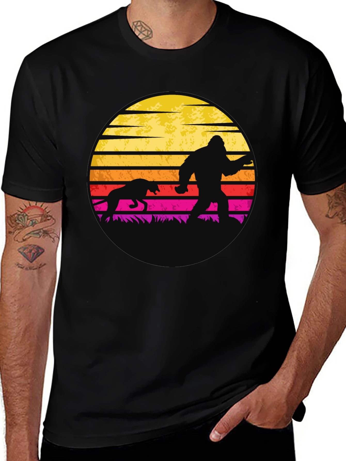 Variant 4 of Bigfoot Sunset Black T-Shirt