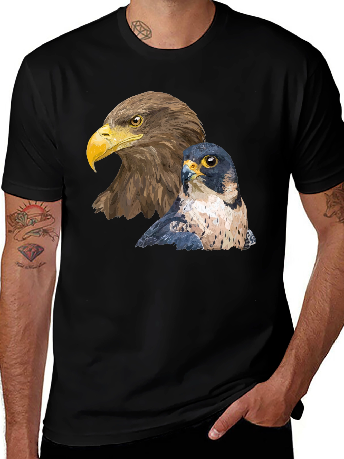Variant 14 of Eagle & Falcon Graphic Black T-Shirt