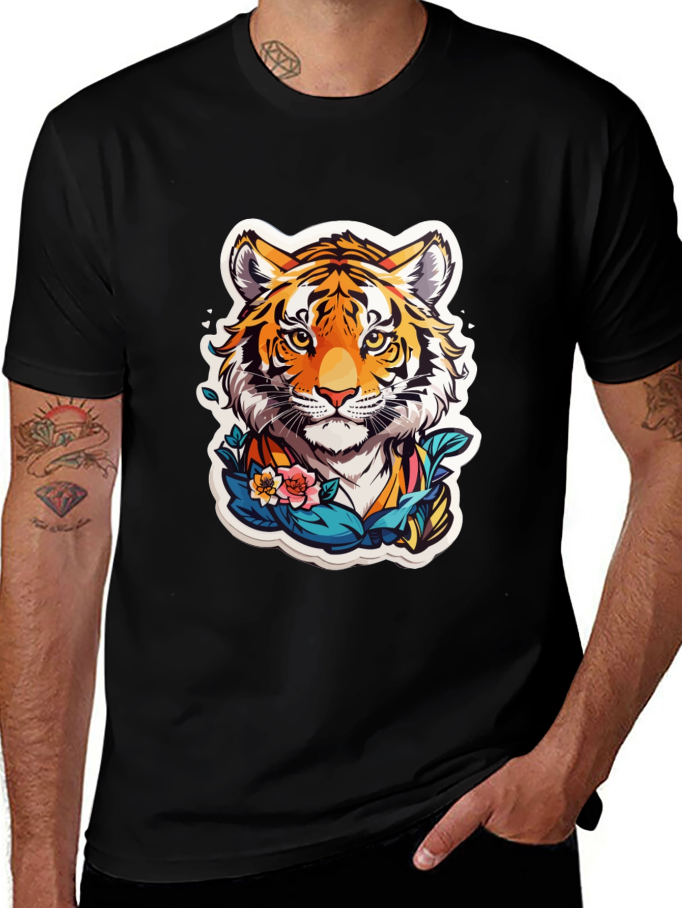 Variant 6 of Tiger Graphic Tee - Stylish Animal Design