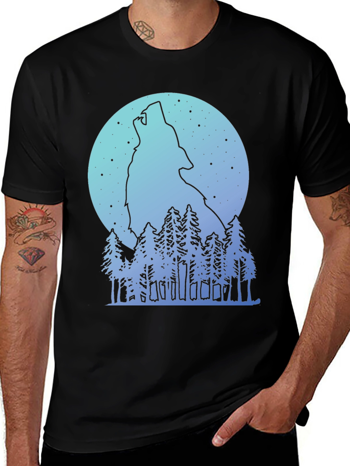 Variant 21 of Wolf Howl Moon Graphic Tee