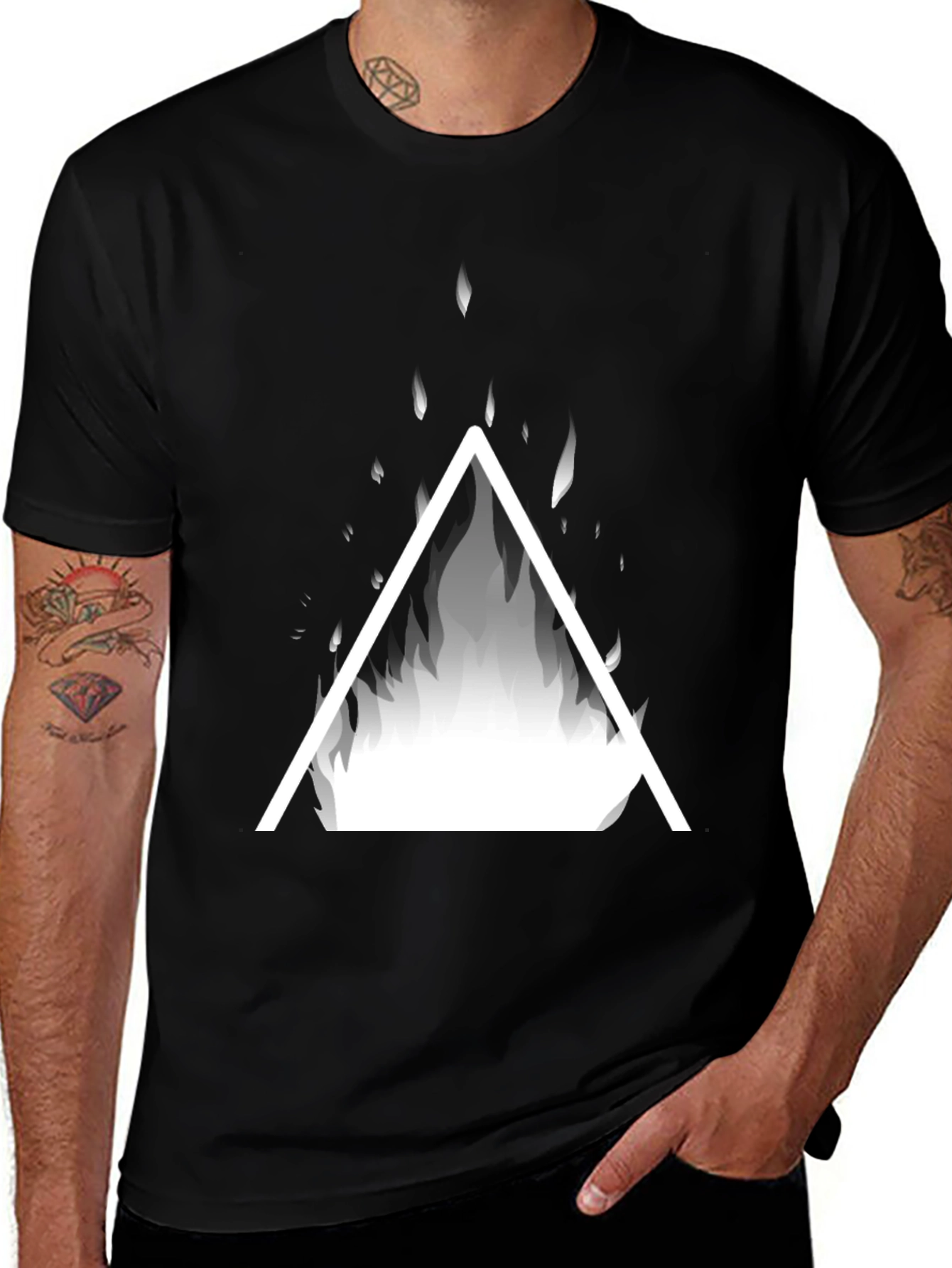 Variant 12 of Geometric Fire Triangle Graphic Tee