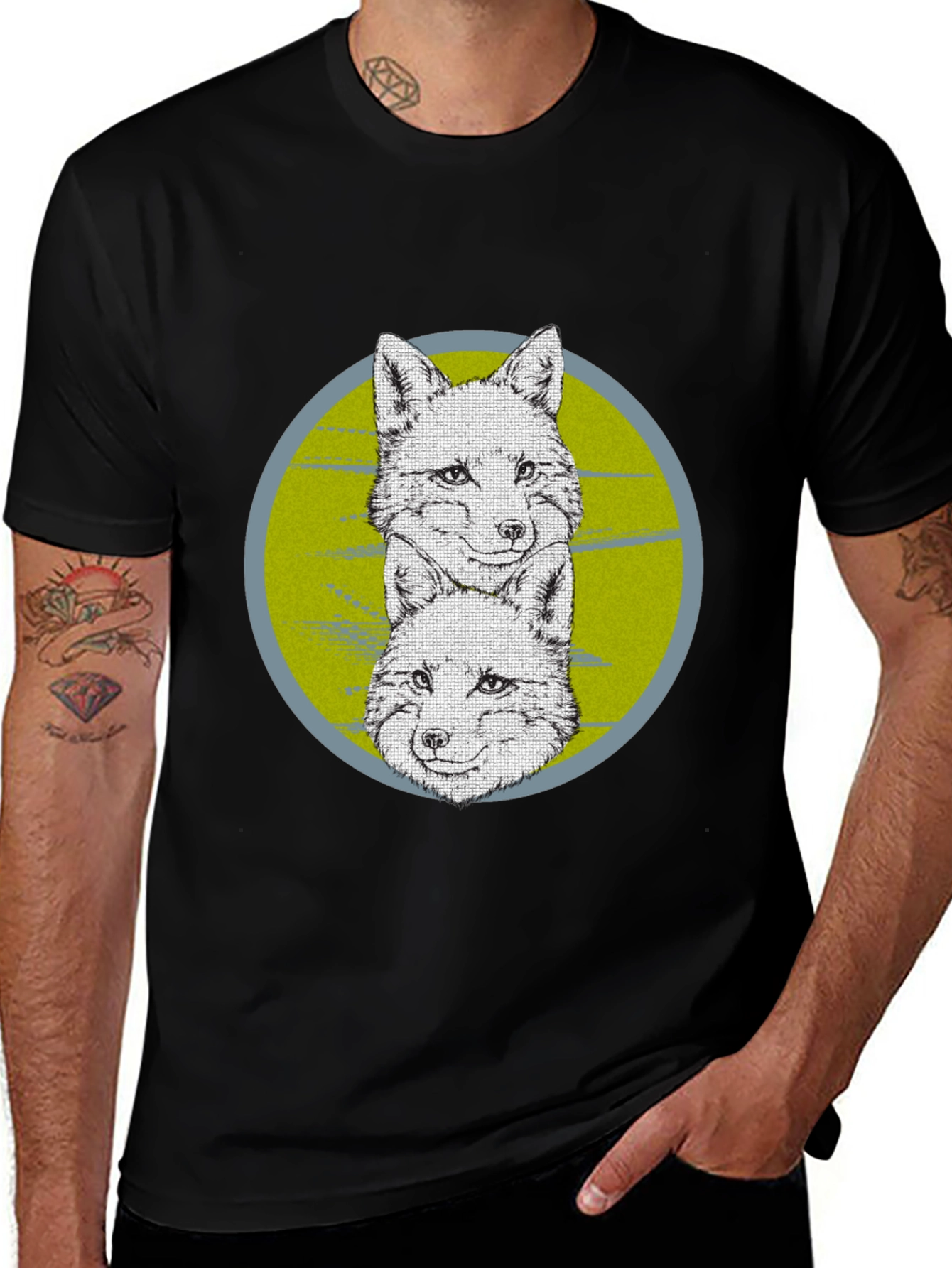 Variant 18 of Fox Graphic Print Crew Neck T-Shirt