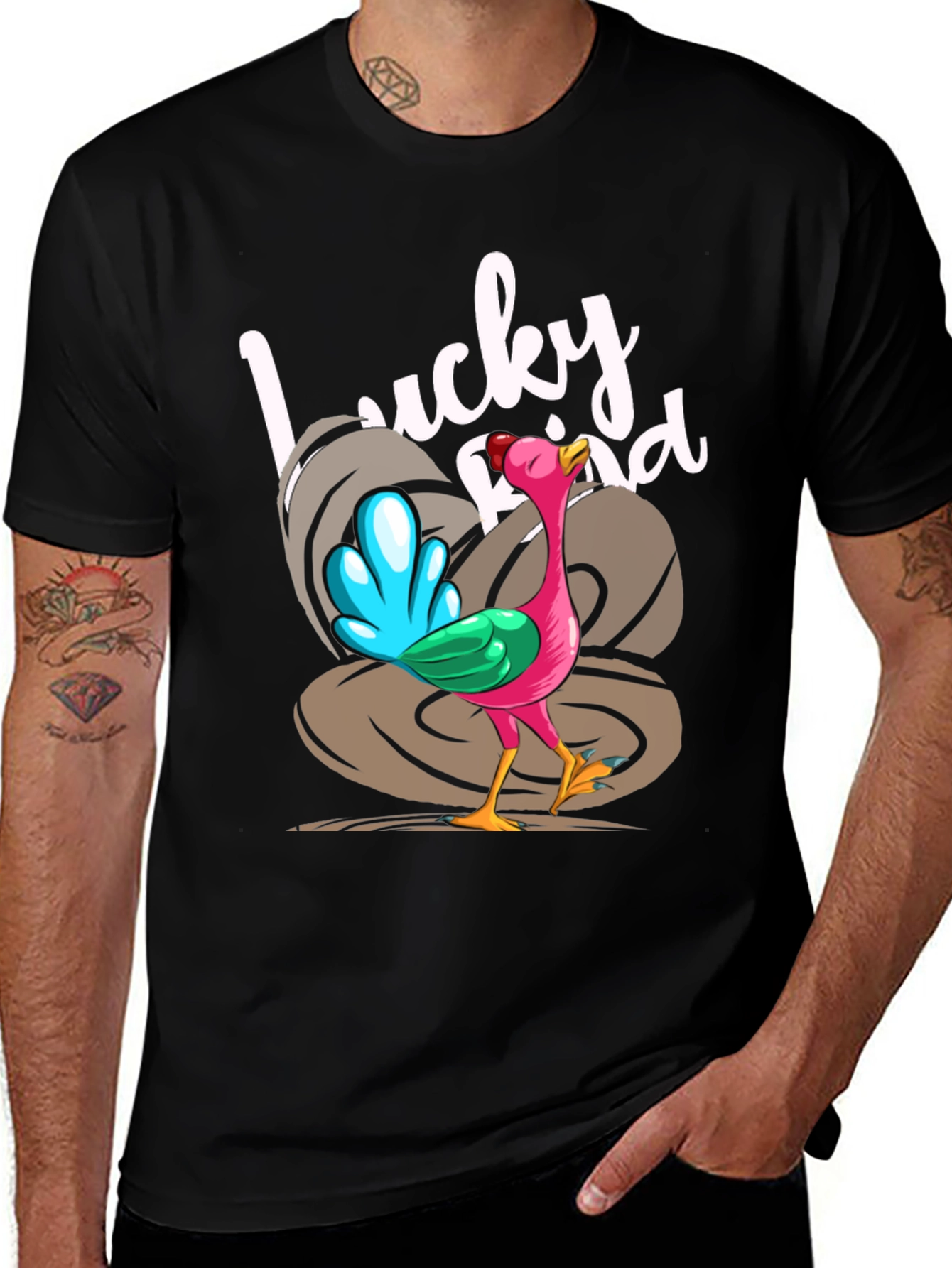 Variant 17 of Lucky Bird Graphic Tee - Thanksgiving Humor