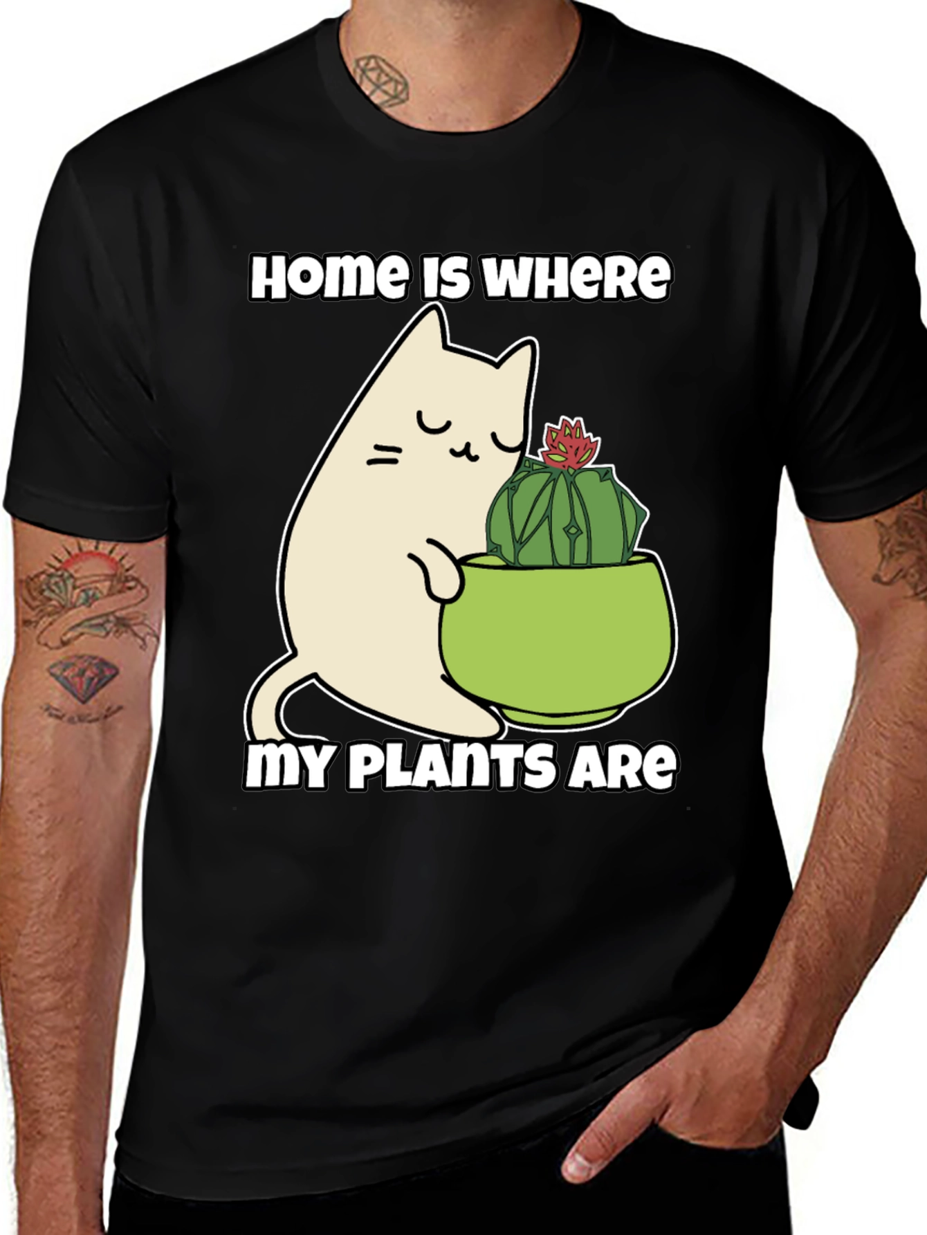 Variant 22 of Home is Where My Plants Are Cat Lover T-Shirt