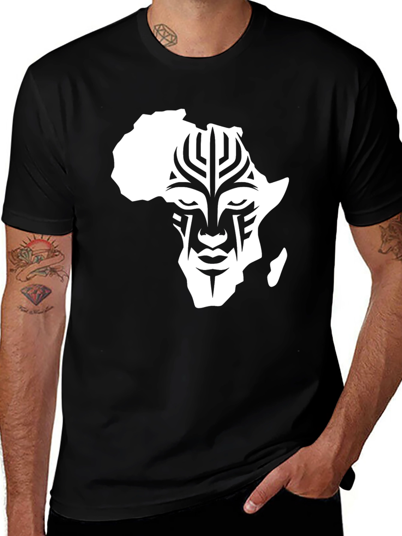 Variant 28 of African Continent Tribal Face Graphic T-Shirt