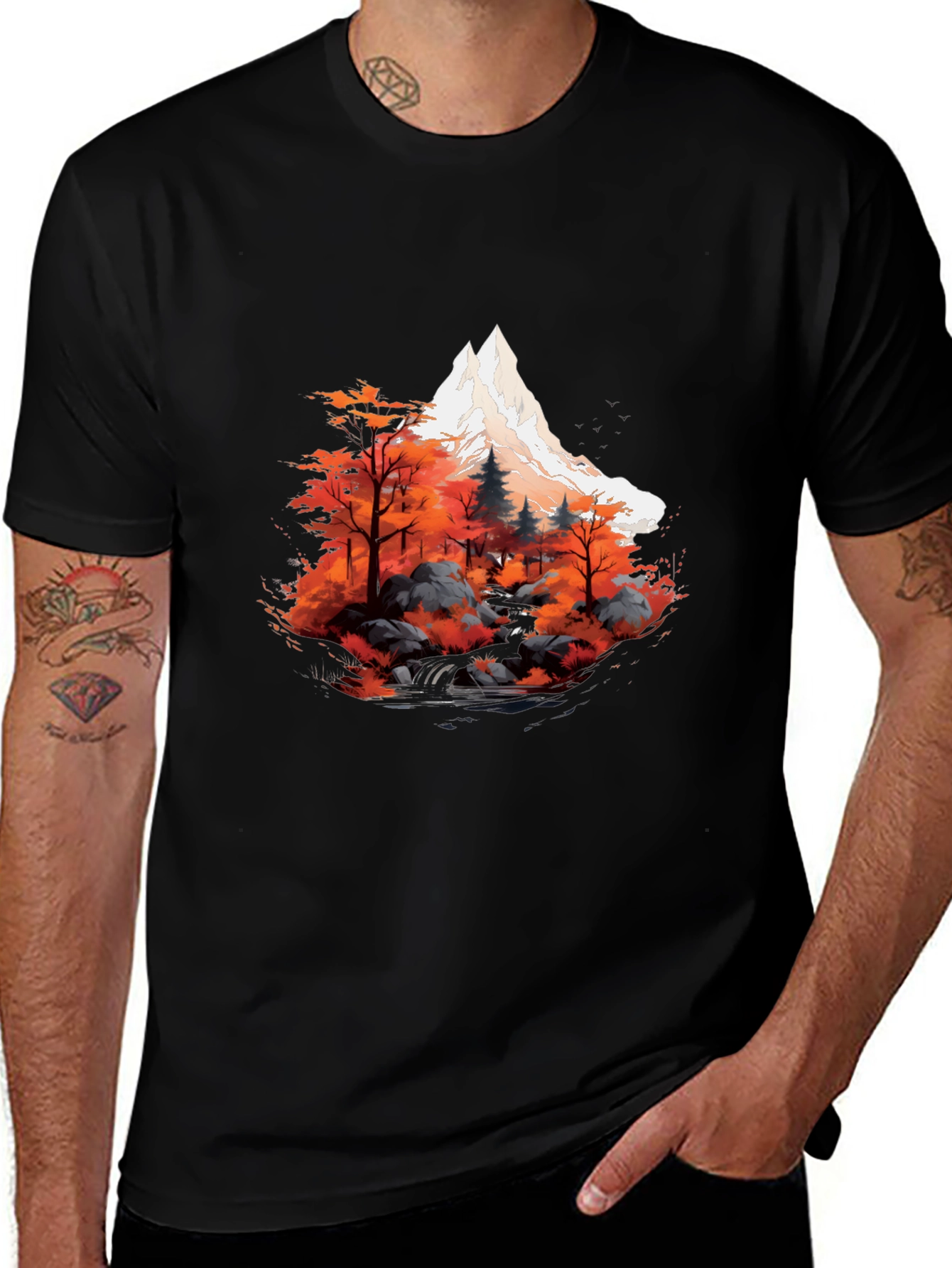 Variant 26 of Mountain & Forest Graphic Tee - Black