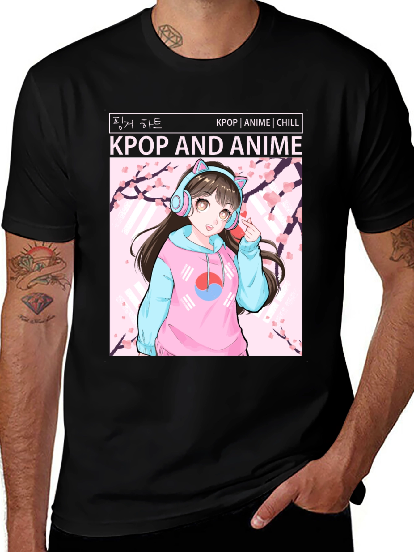Kpop and Anime Graphic T-Shirt