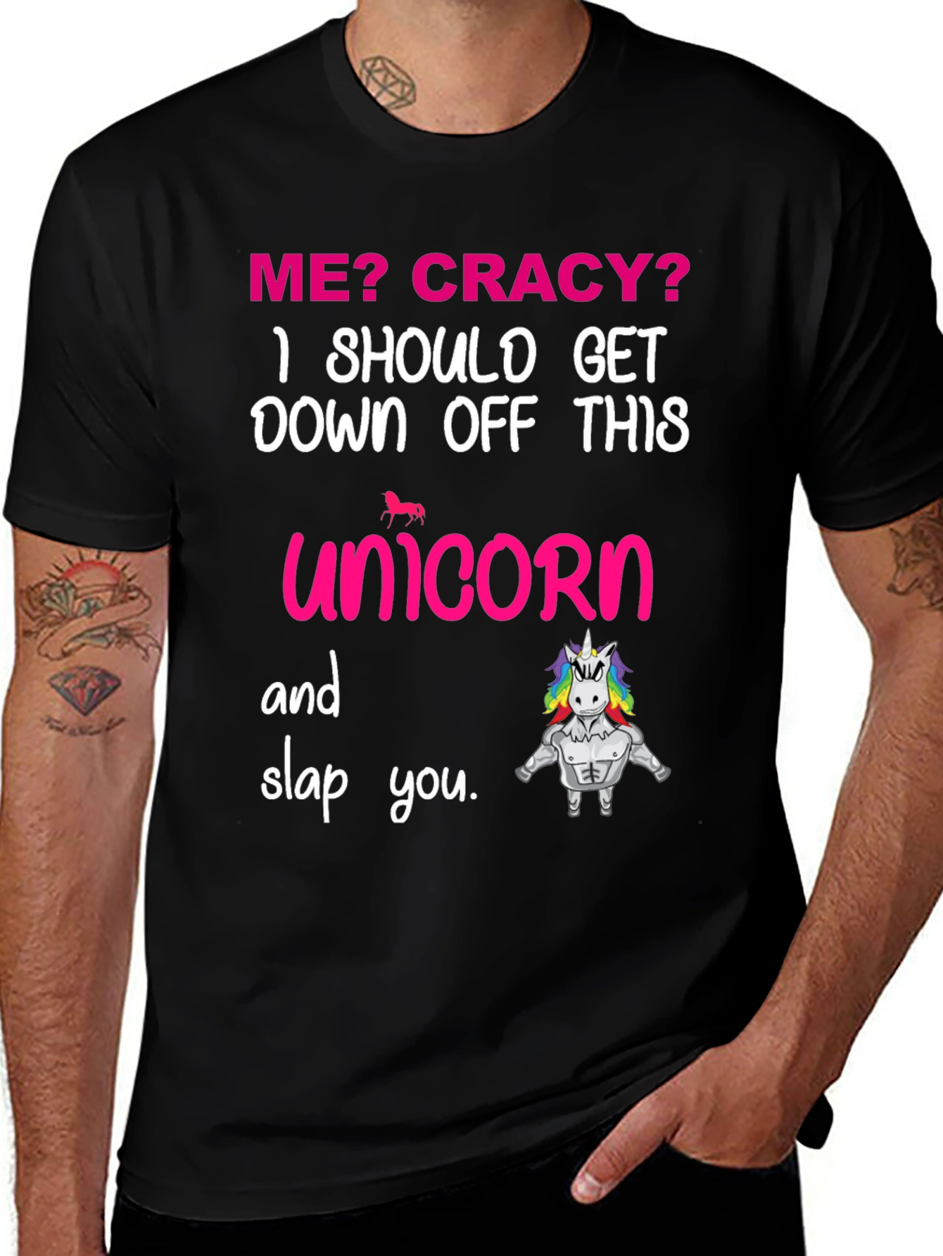 Variant 12 of Crazy Unicorn Graphic T-Shirt