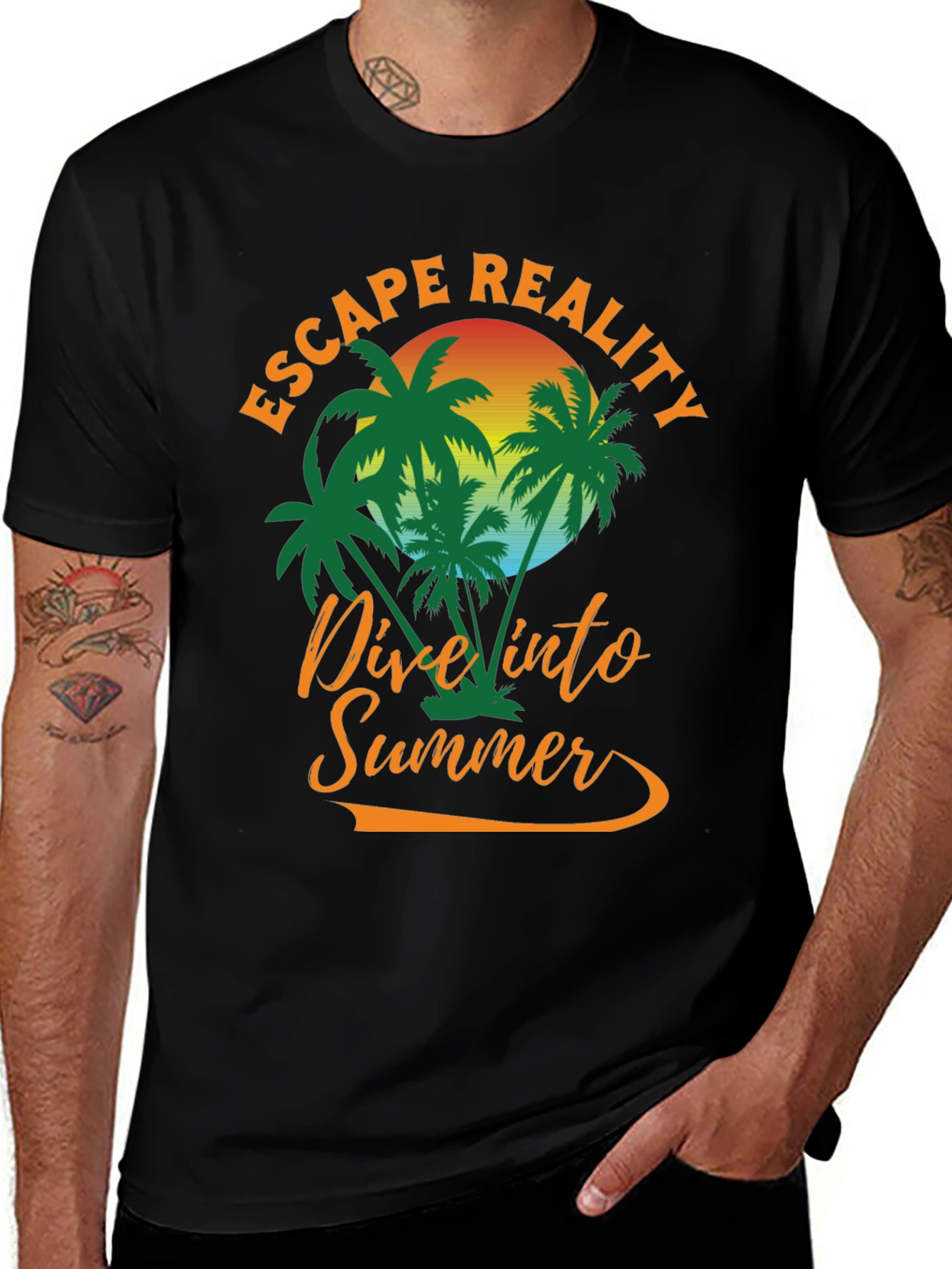Escape Reality Men's Black Graphic Tee