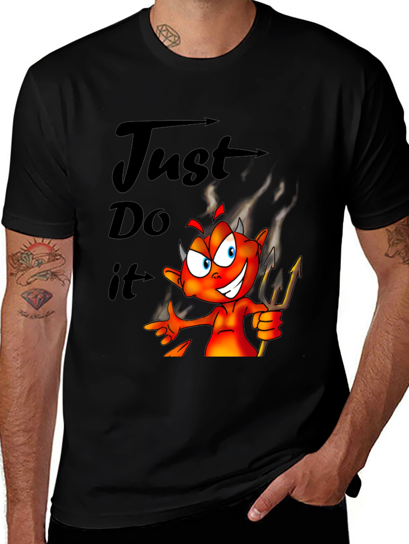 Variant 7 of Just Do It Devil Cartoon Black T-Shirt