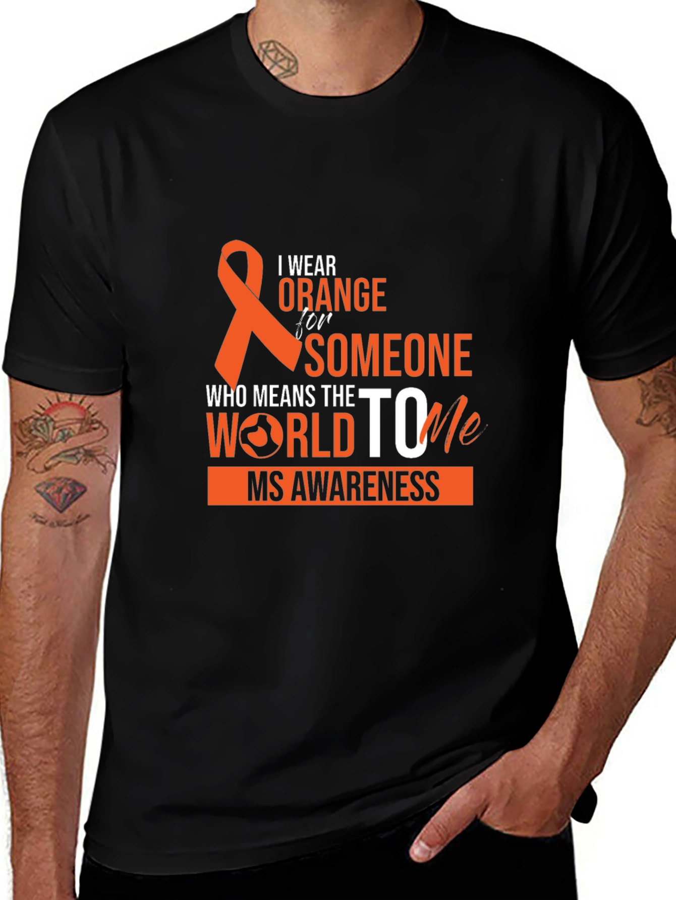 Orange Ribbon MS Awareness Graphic T-Shirt