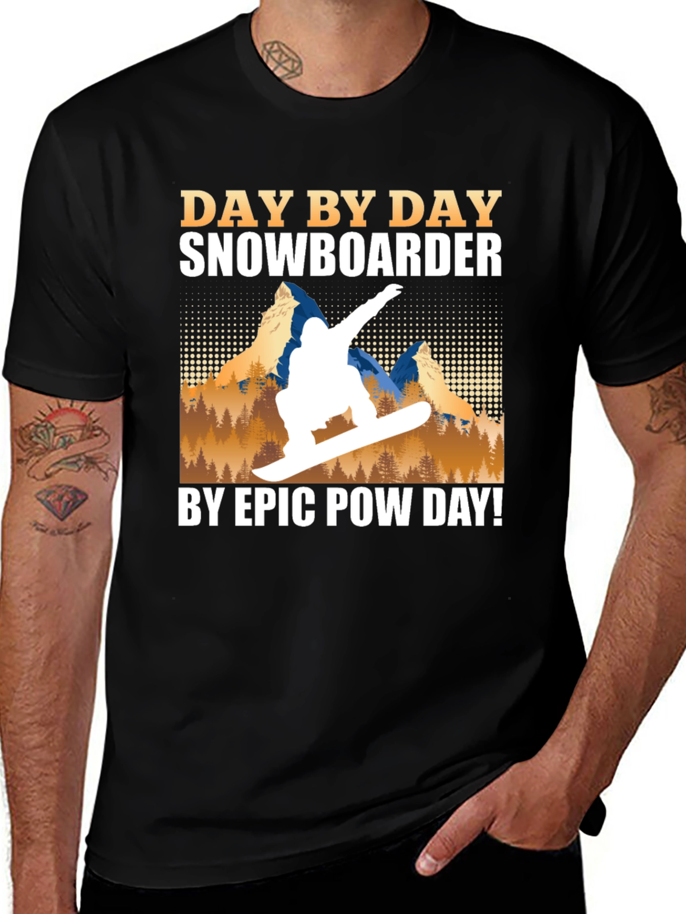 Variant 6 of Snowboarder Day by Day Graphic Tee