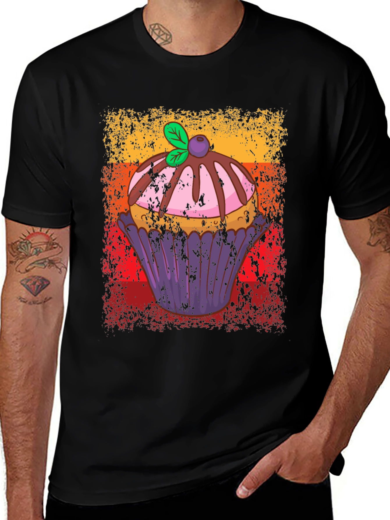 Variant 6 of Retro Cupcake T-Shirt - Sweet Treat Design