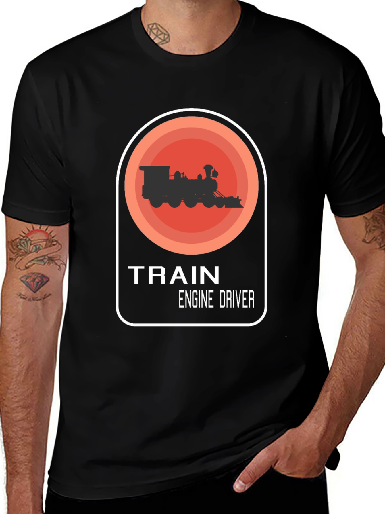 Train Engine Driver Tee - Classic Railroad Style