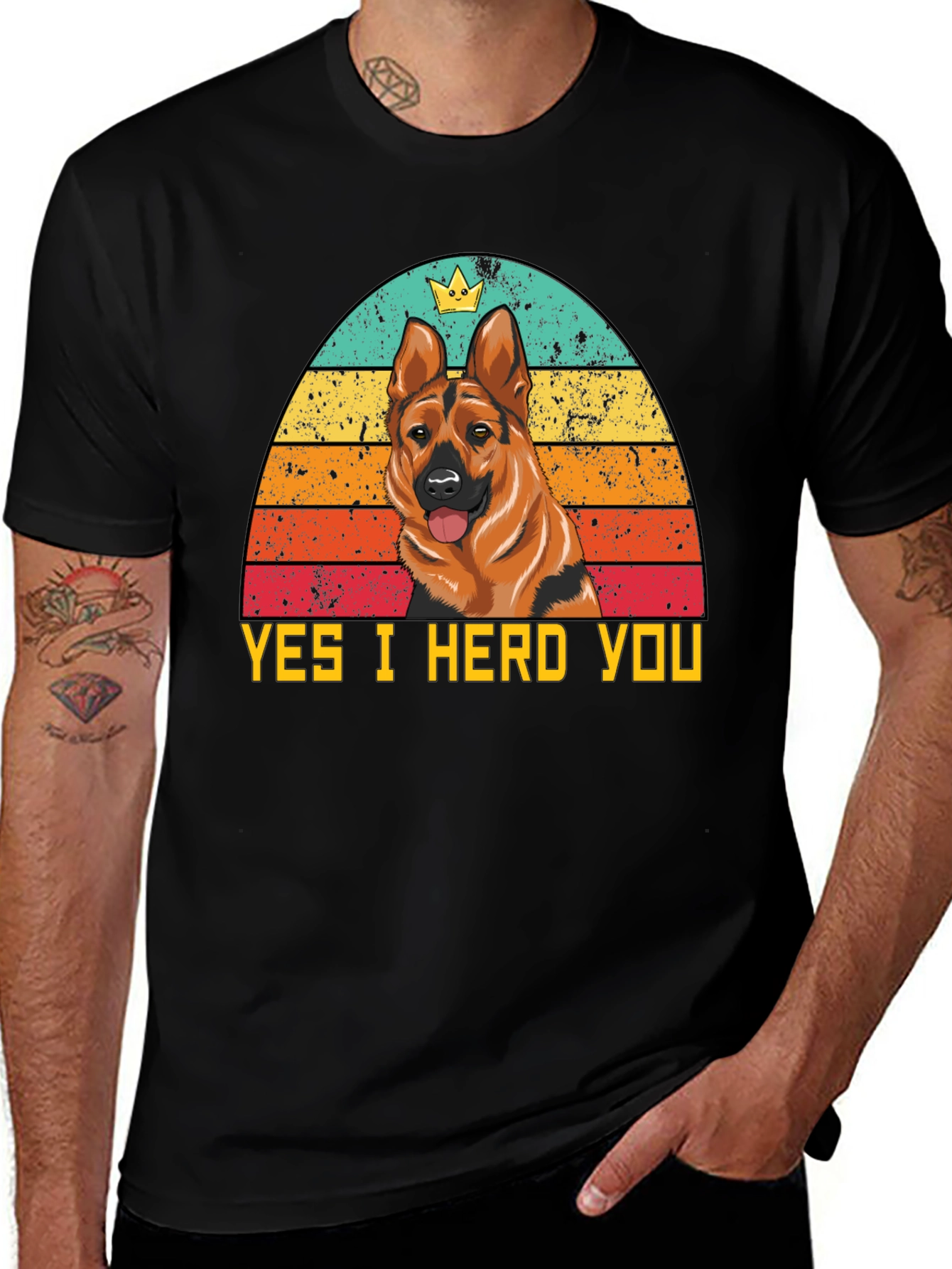 Variant 17 of Funny Dog T-Shirt - YES I HERD YOU