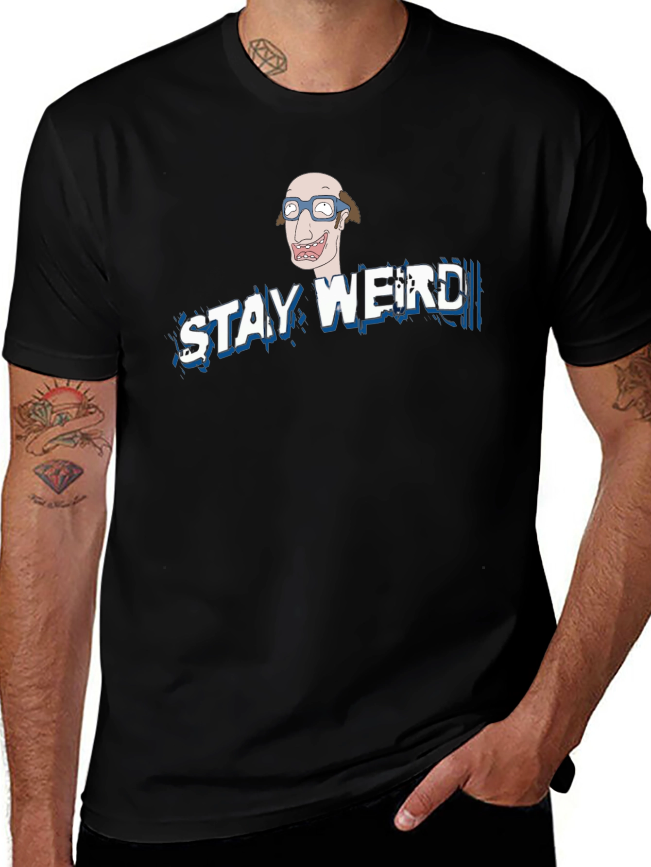 Variant 5 of Stay Weird Graphic Tee - Unique Cartoon Design
