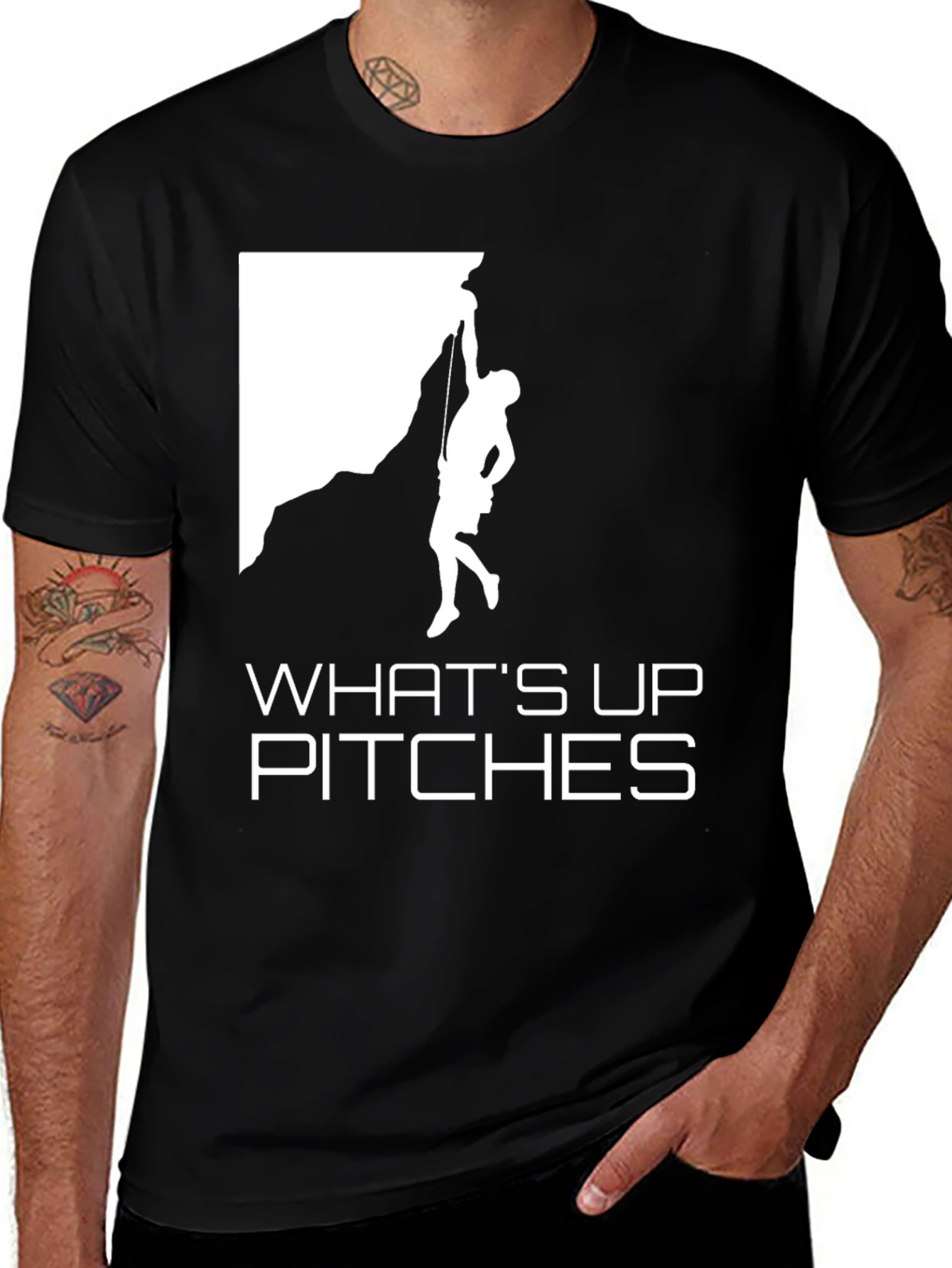Variant 15 of What's Up Pitches Climbing T-Shirt