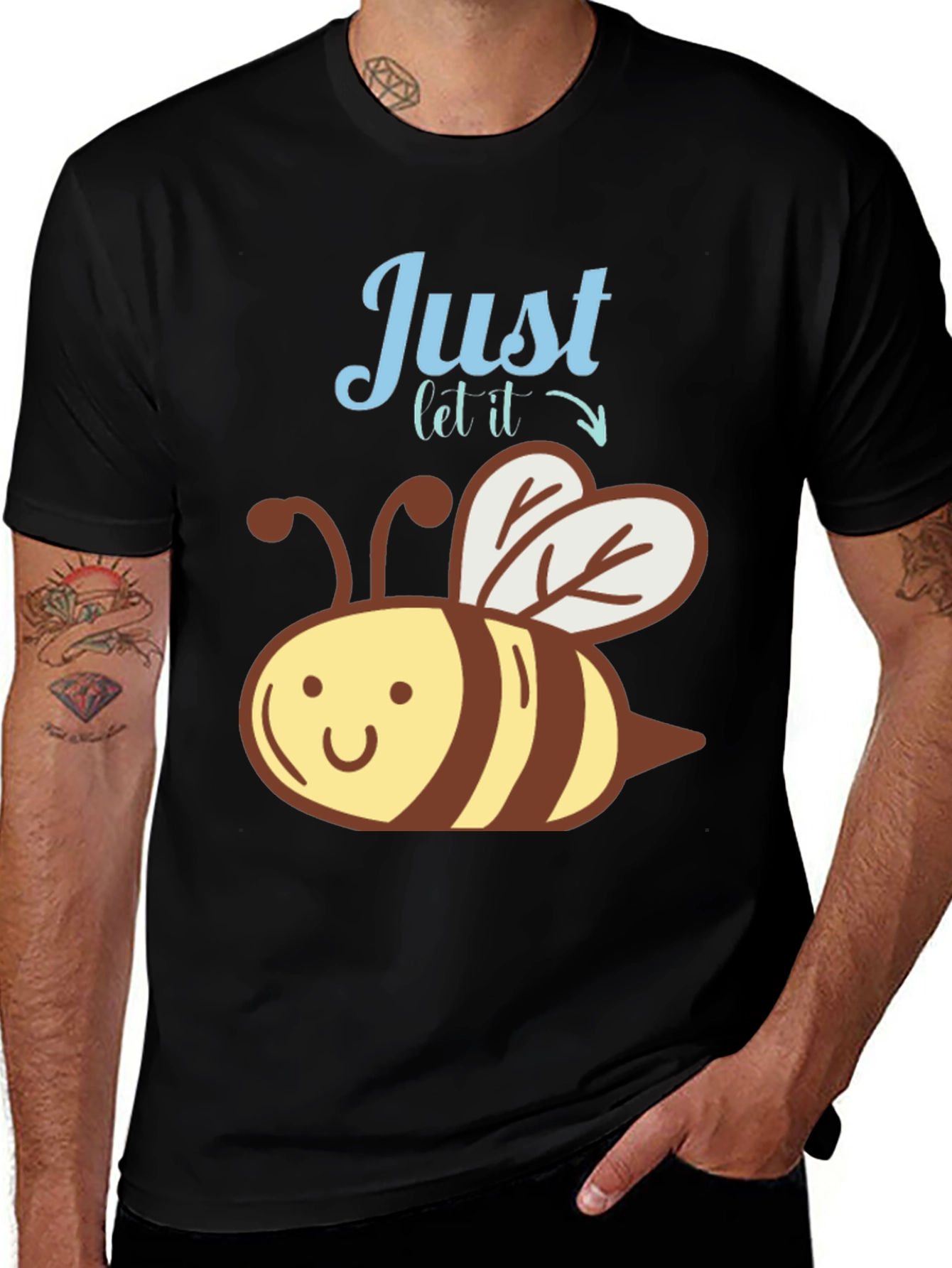 Just Let It Bee T-Shirt - Cute Cartoon Bee Design