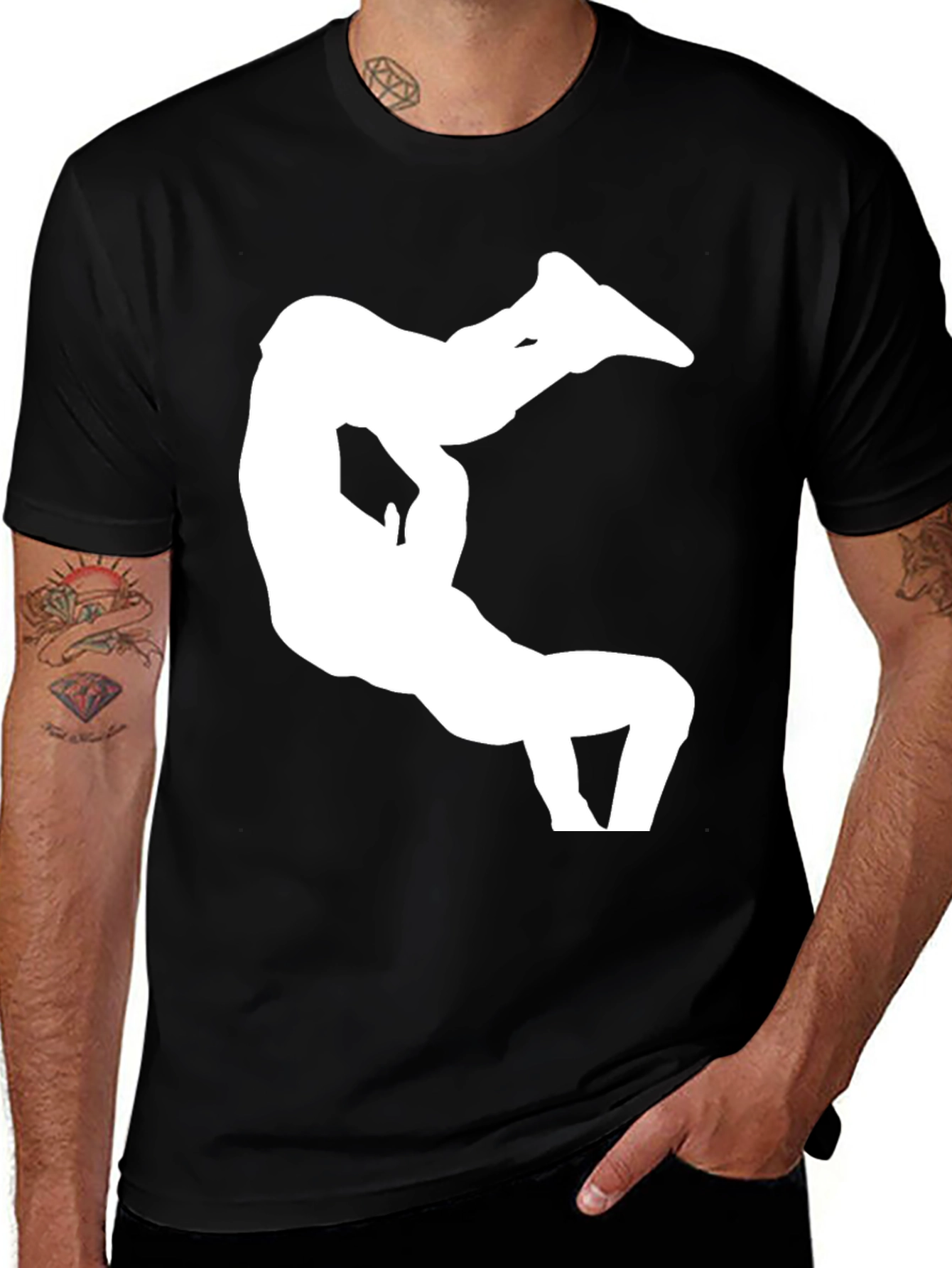 Variant 12 of Unique Yoga Pose Graphic Tee - Black Cotton Comfort