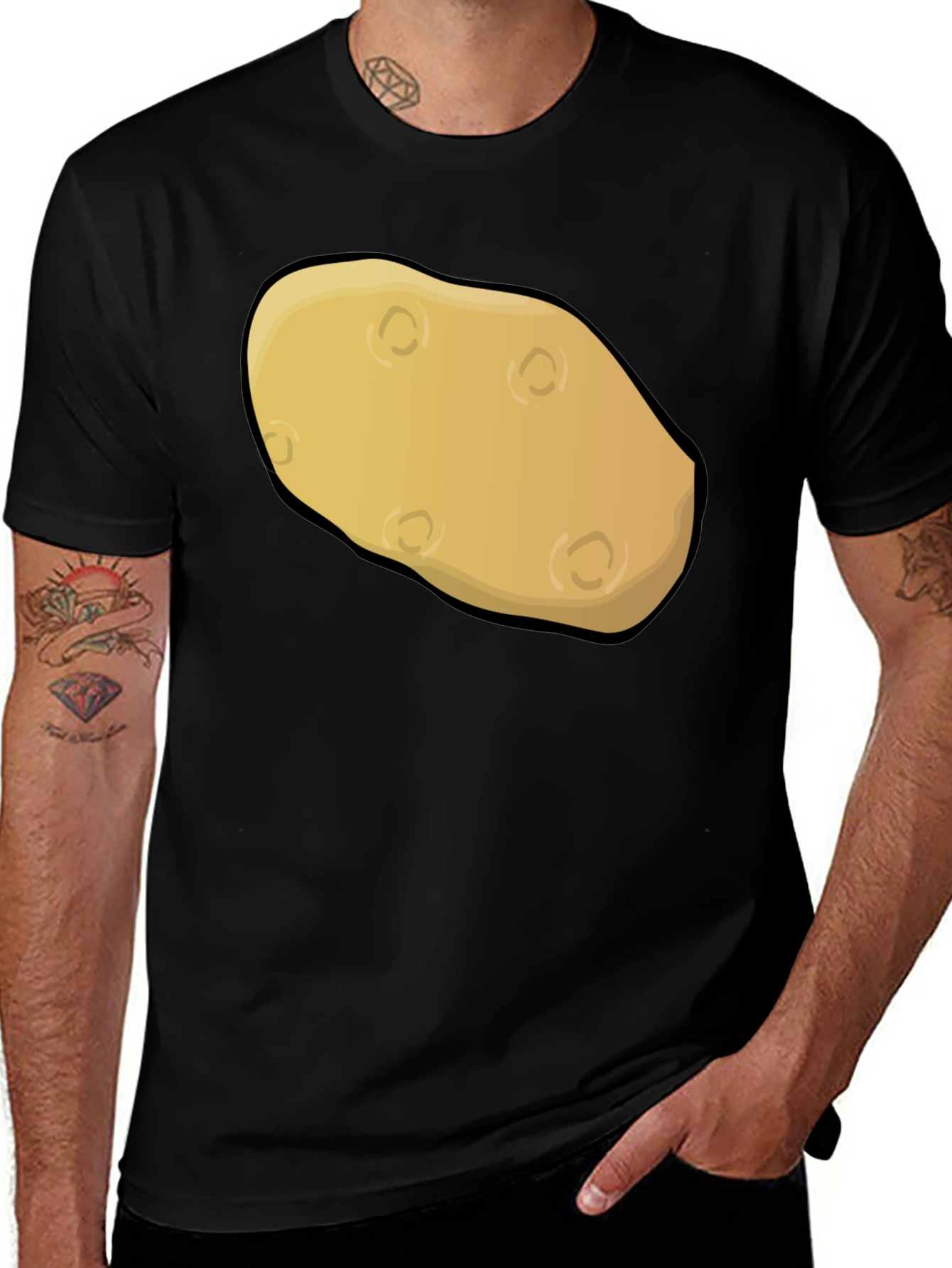 Variant 23 of Potato Graphic Black T-Shirt - Unisex