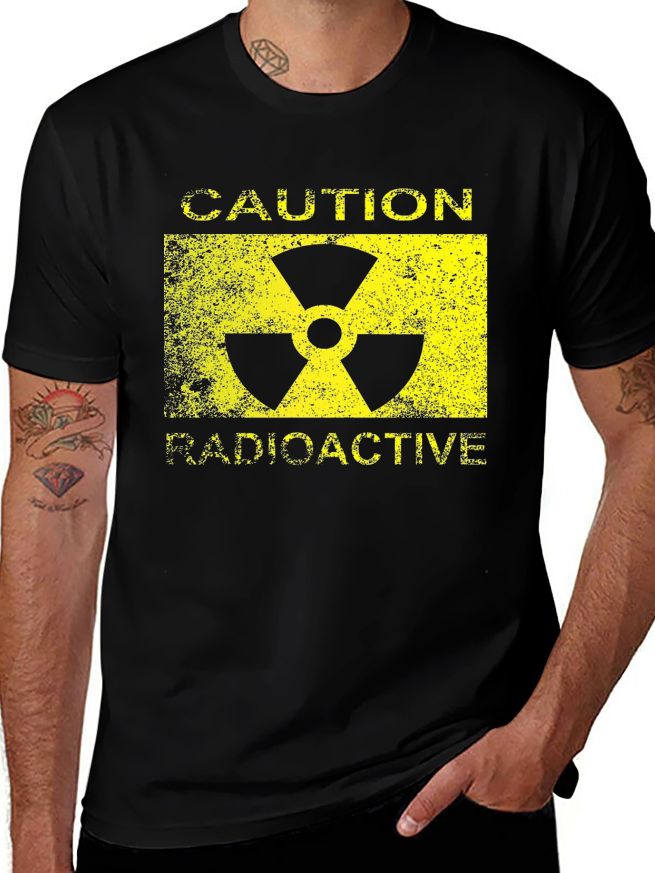 Caution Radioactive Graphic Print Tee