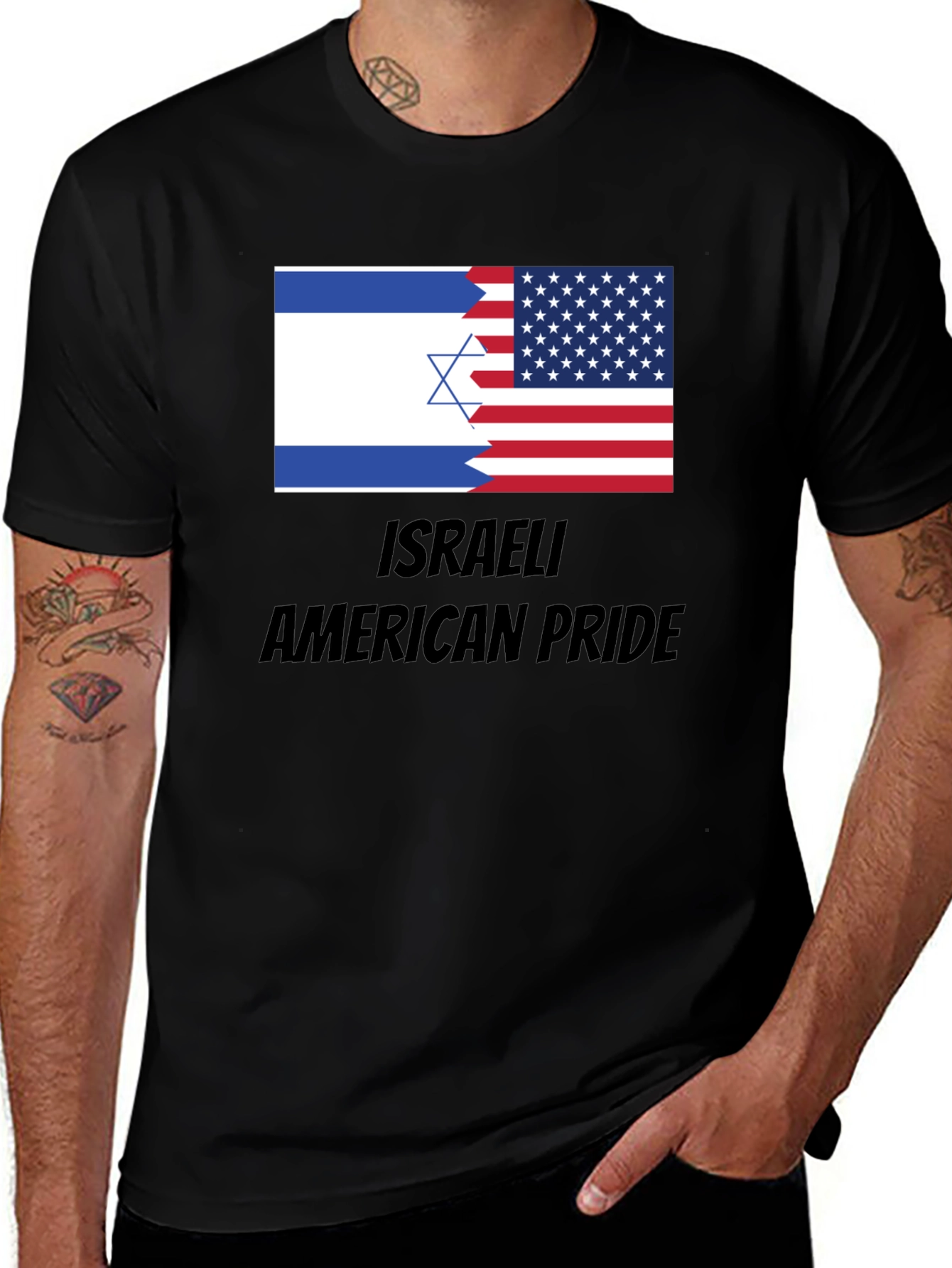 Variant 28 of Israeli American Pride T-Shirt