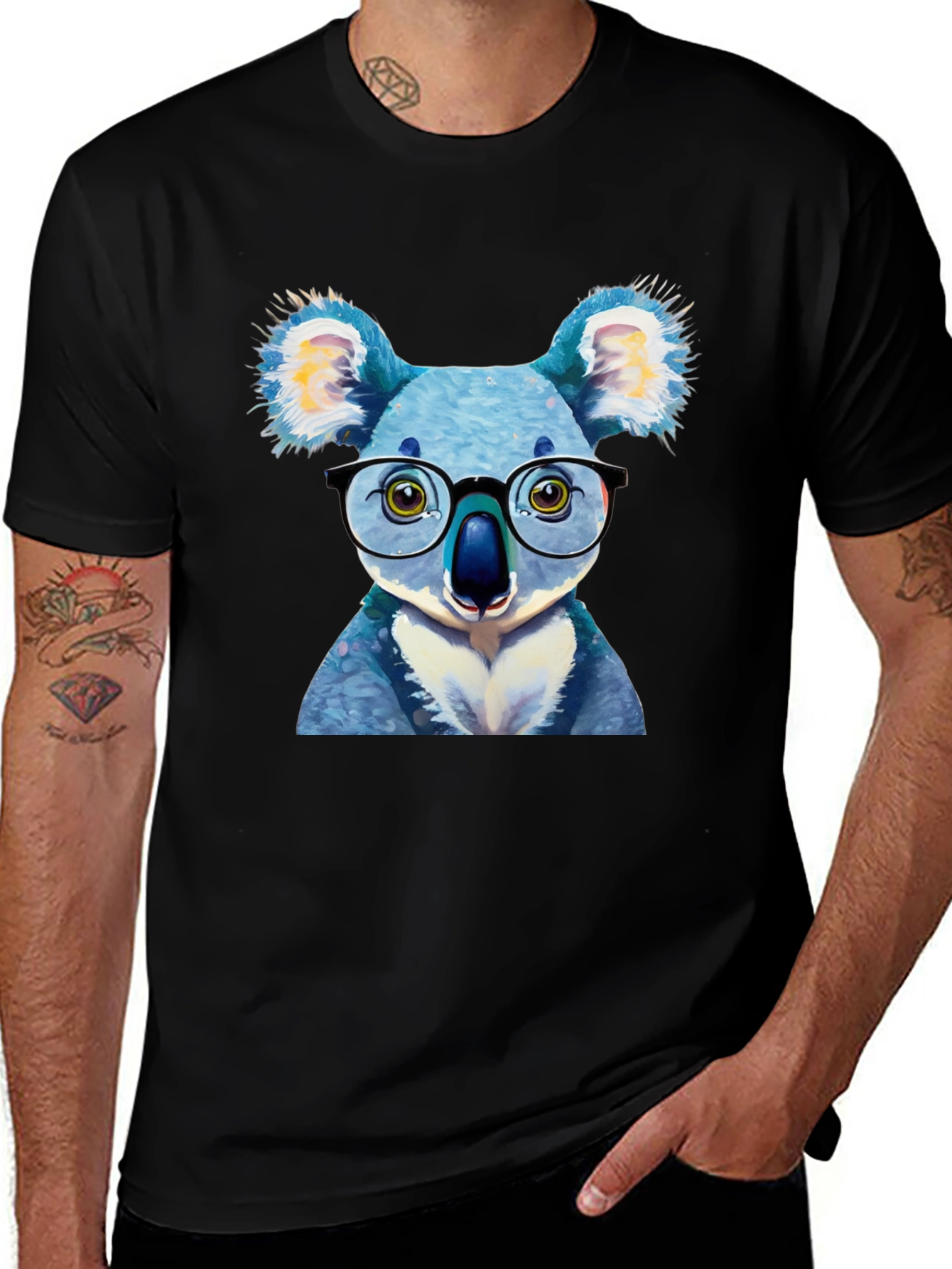 Variant 9 of Koala with Glasses Graphic Tee - Novelty T-Shirt