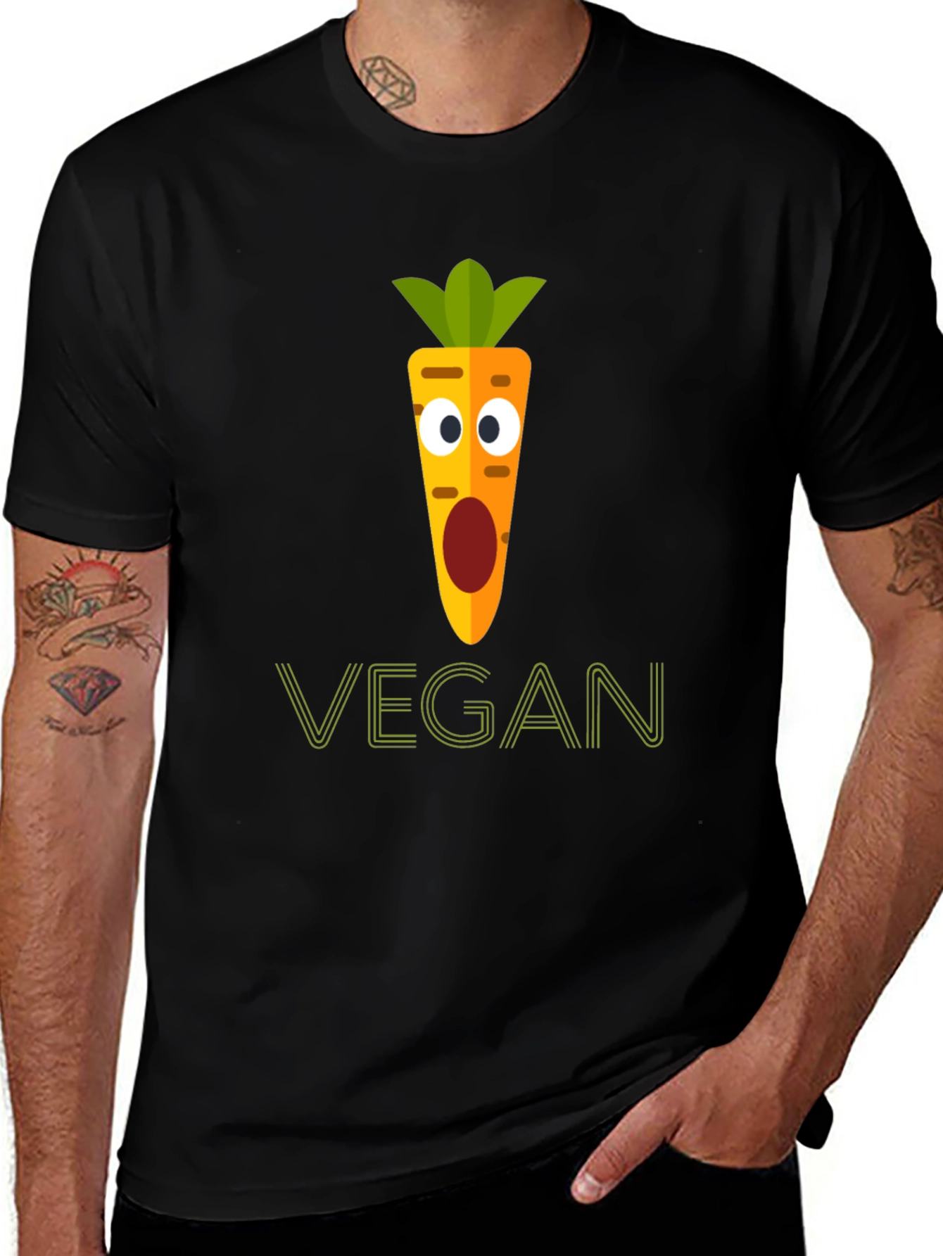 Variant 10 of Vegan Carrot Cartoon Graphic Tee