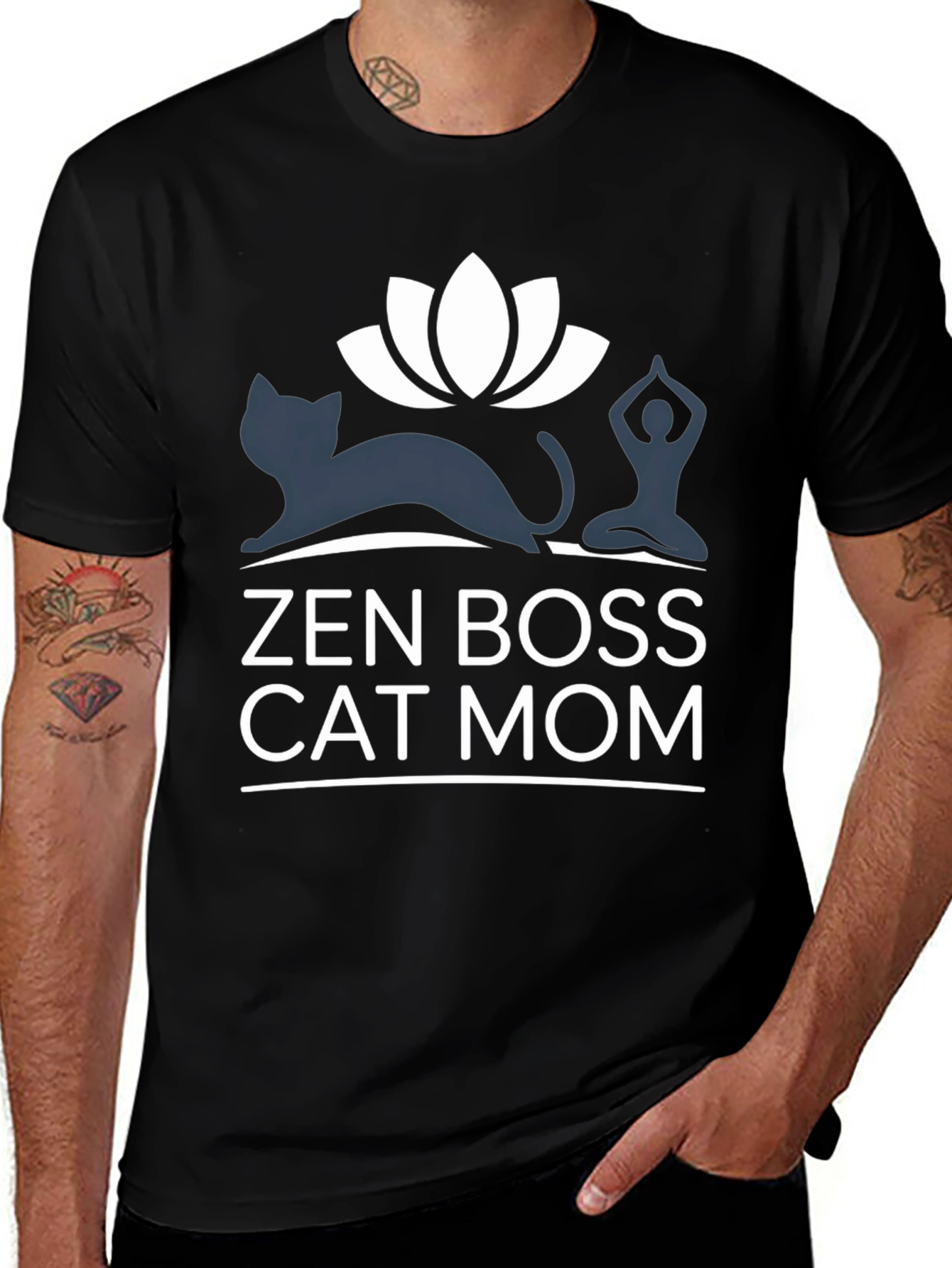 Variant 22 of Zen Boss Cat Mom T-Shirt