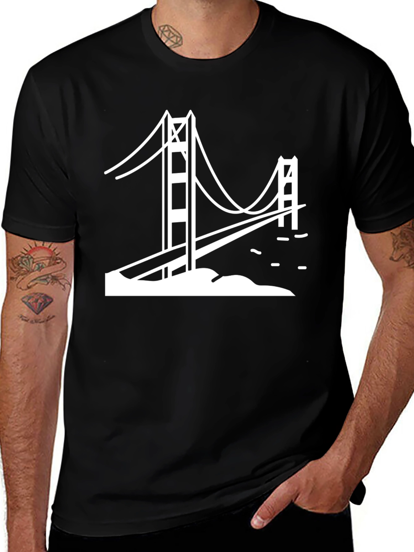 Variant 21 of Golden Gate Bridge Graphic Tee - Classic Black