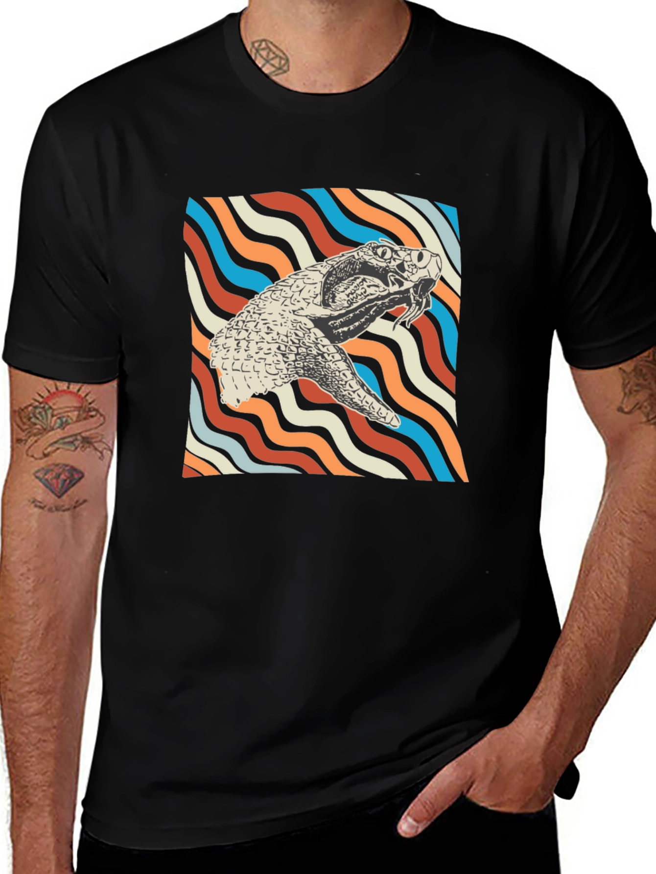 Variant 14 of Retro Snake Tee - Vintage Reptile Graphic T-Shirt