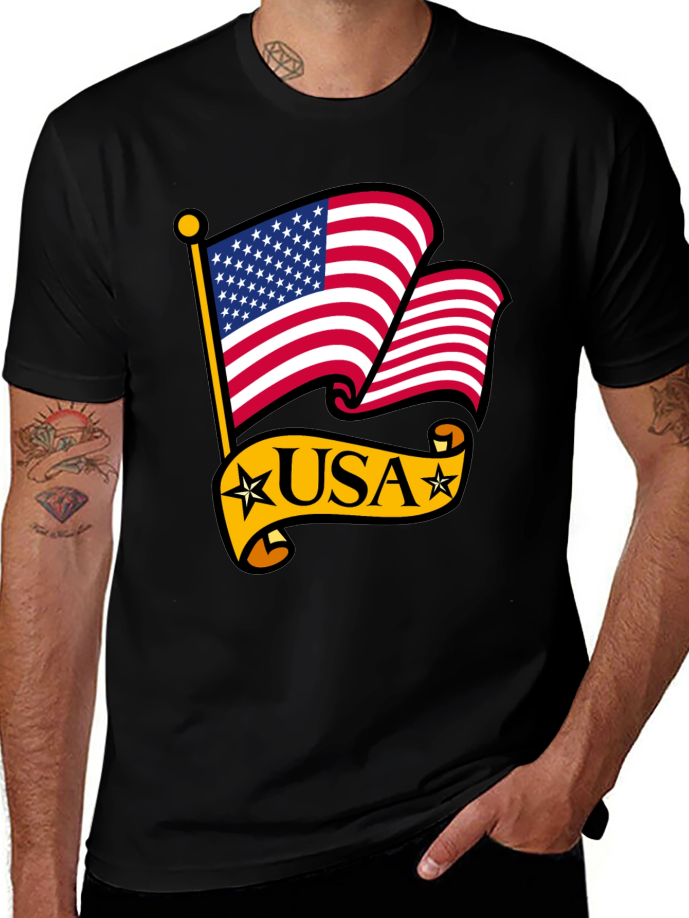 Variant 25 of USA Flag Graphic T-Shirt Patriotic Design