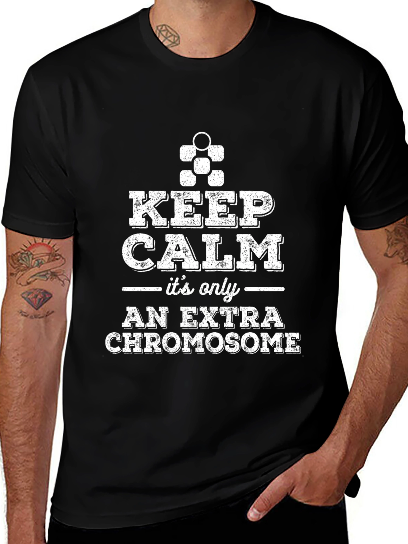 Variant 19 of Keep Calm Extra Chromosome Awareness T-Shirt