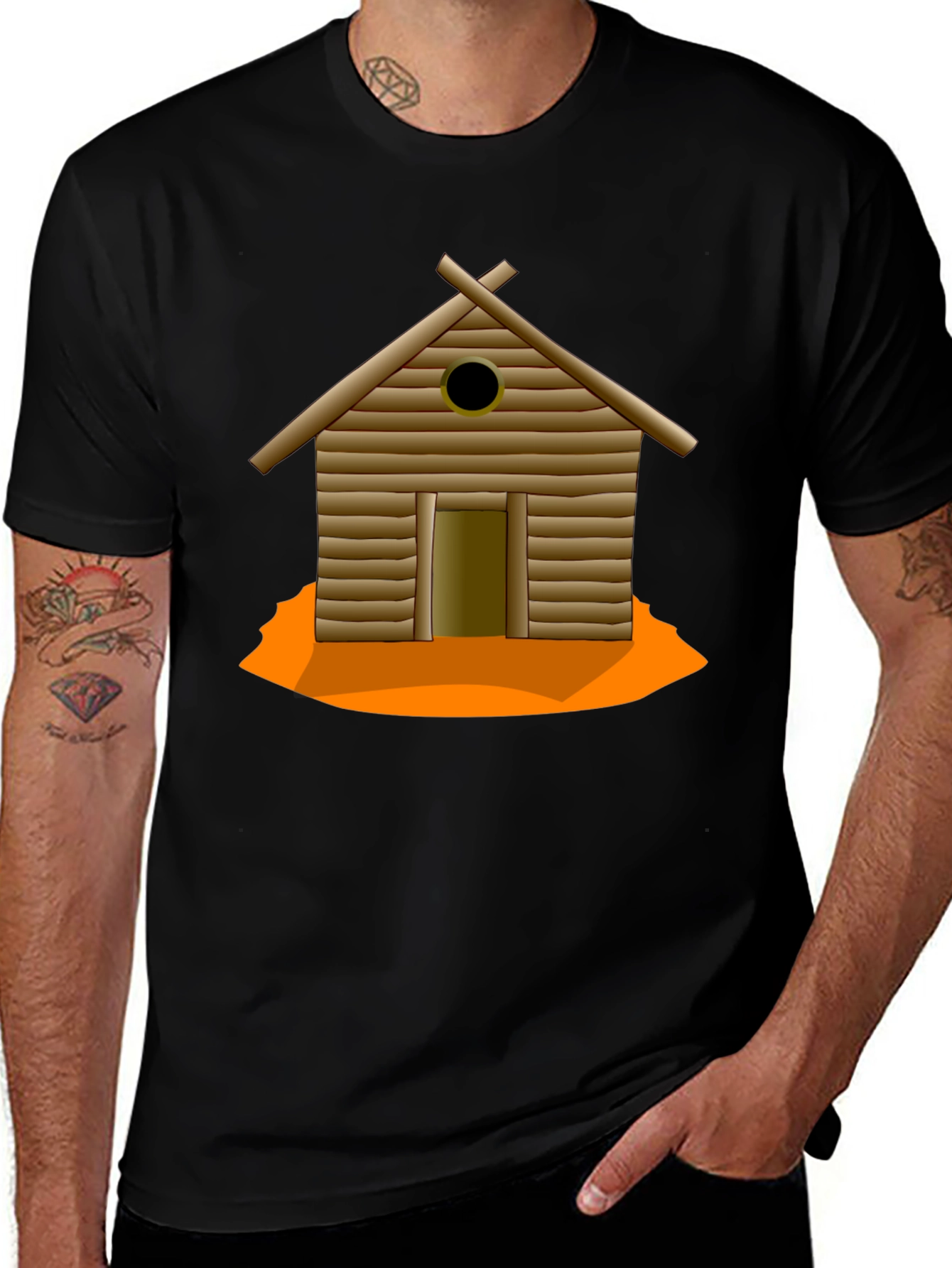 Cabin Graphic T-Shirt - Black