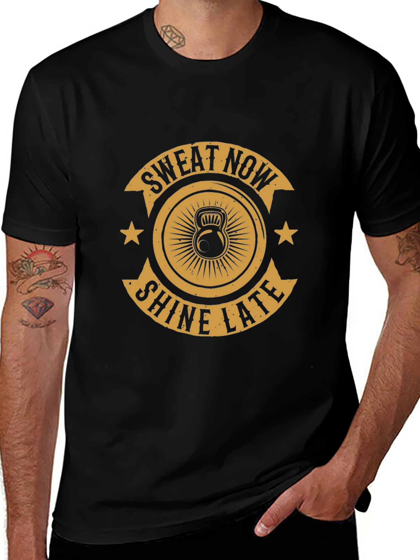 Variant 6 of Sweat Now Shine Later Black Graphic Tee