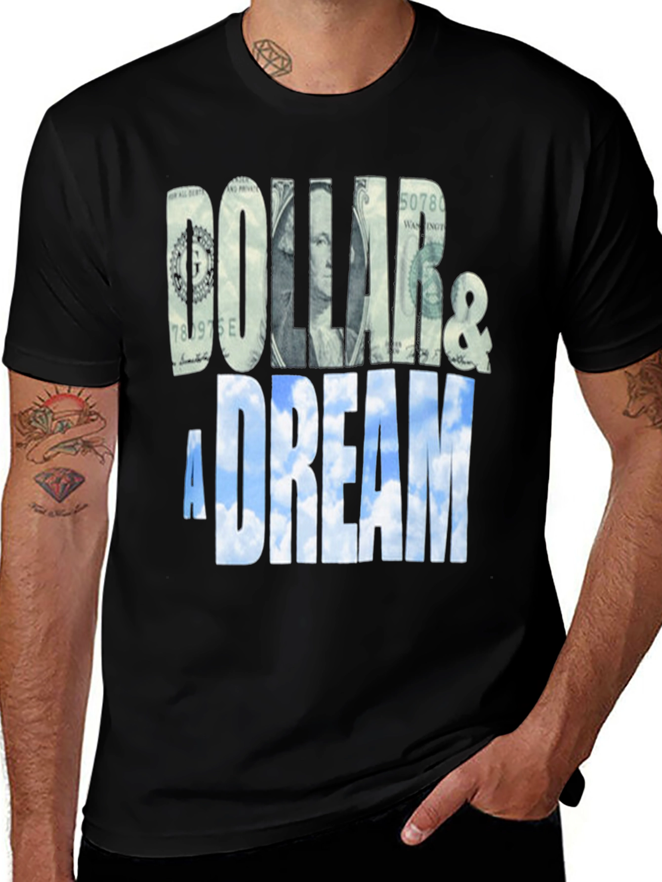 Variant 7 of Dollar & A Dream Graphic Print Men's T-Shirt