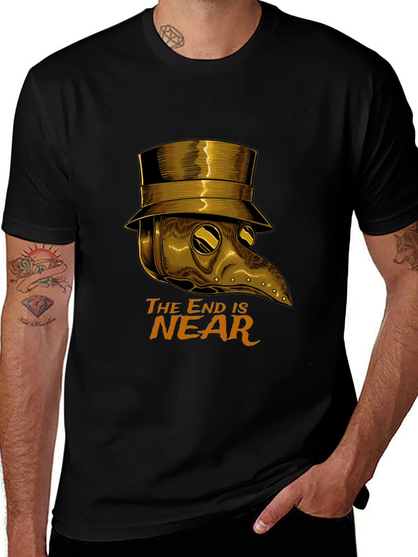 Variant 30 of The End Is Near Plague Doctor T-Shirt - Black