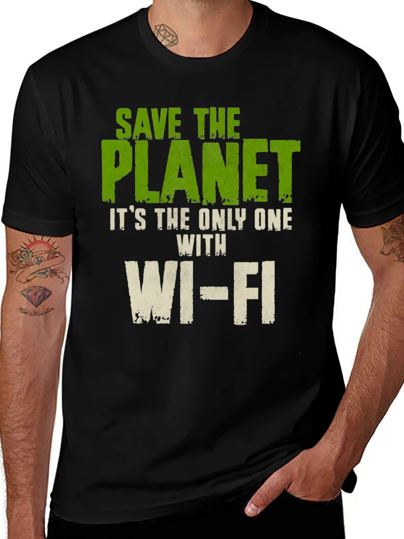Variant 29 of Save the Planet T-Shirt - Wi-Fi Humor Tee