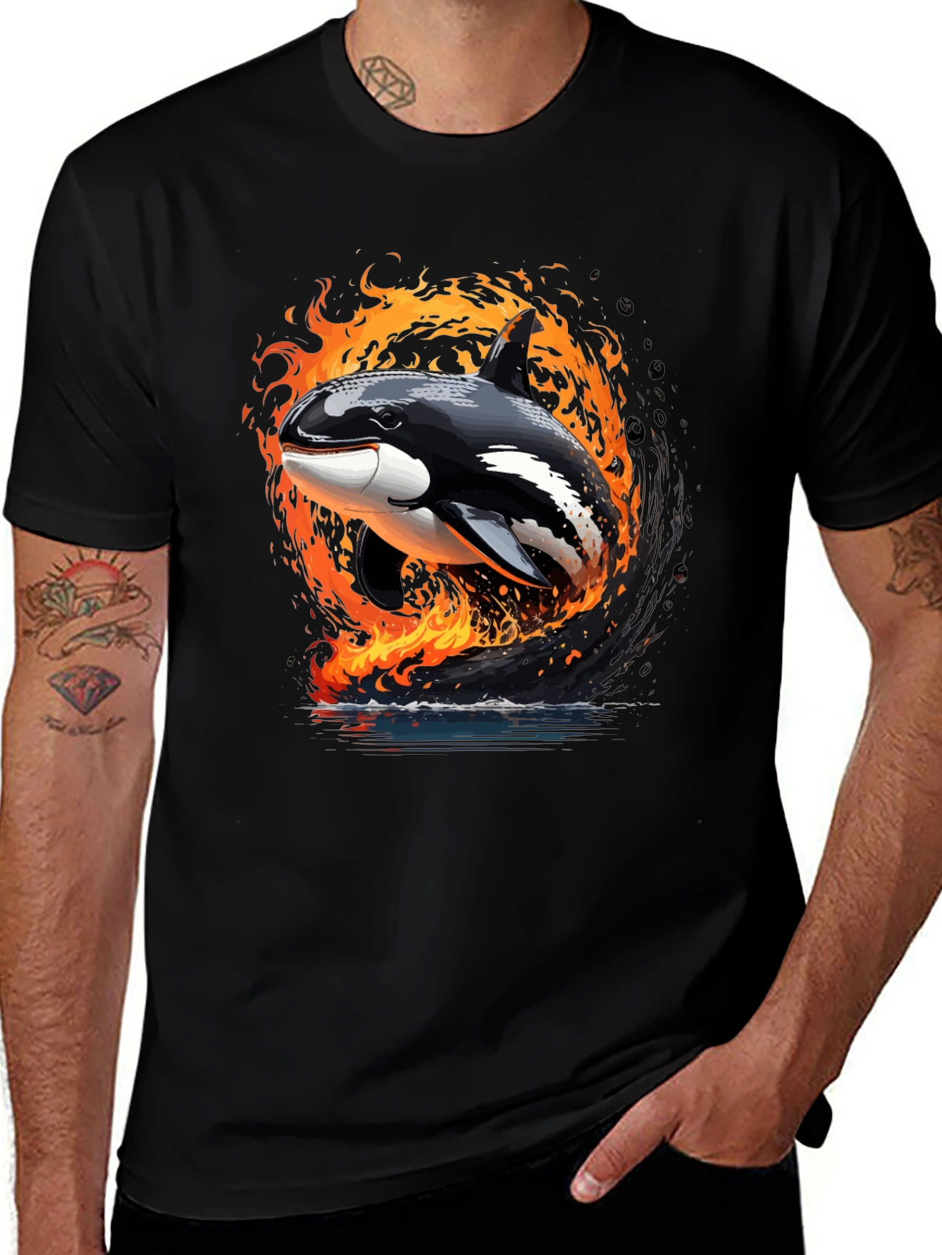 Variant 23 of Orca Fire T-Shirt - Bold Graphic Tee