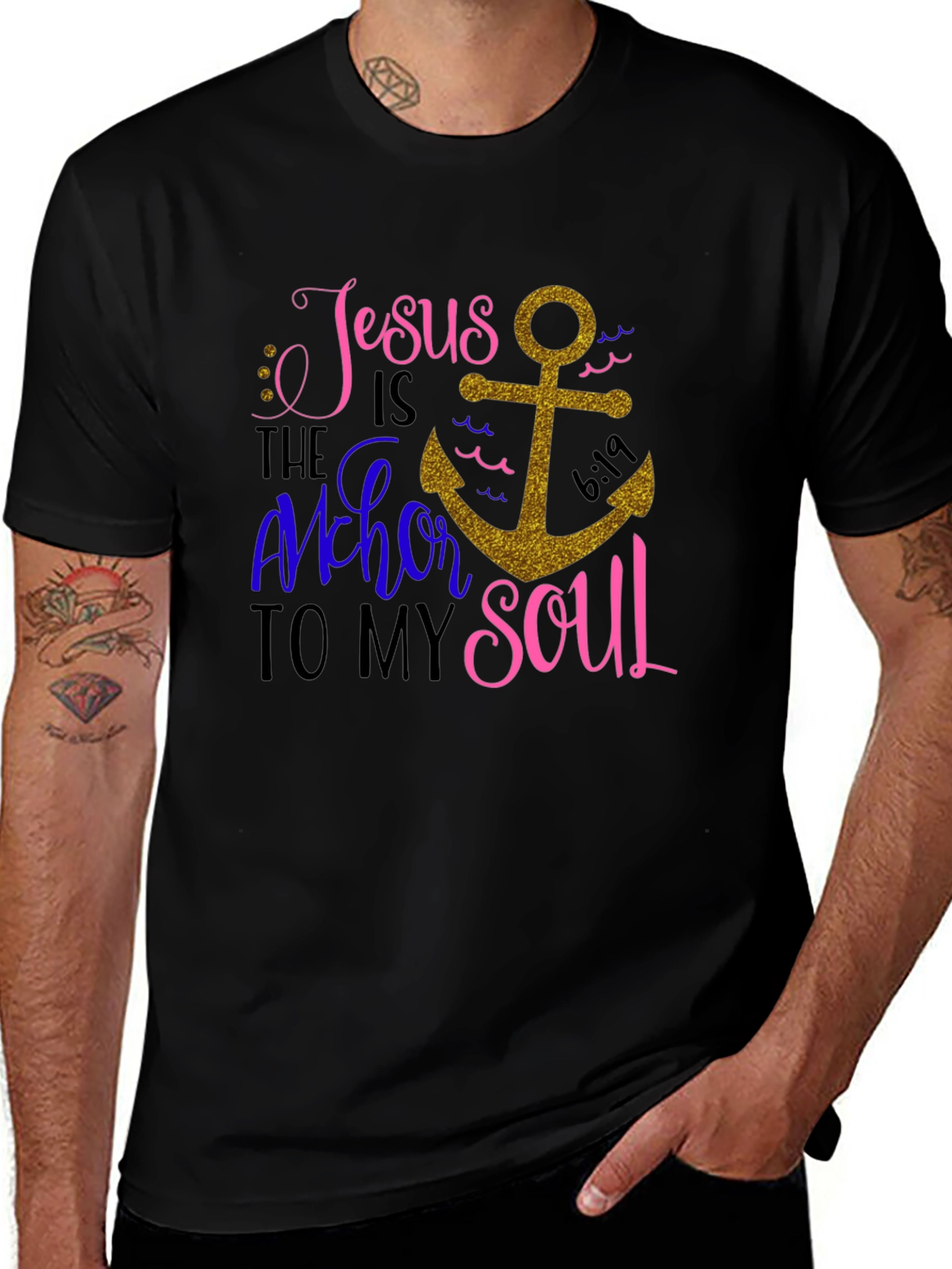 Jesus Anchor Soul T-Shirt Christian Faith Graphic Tee