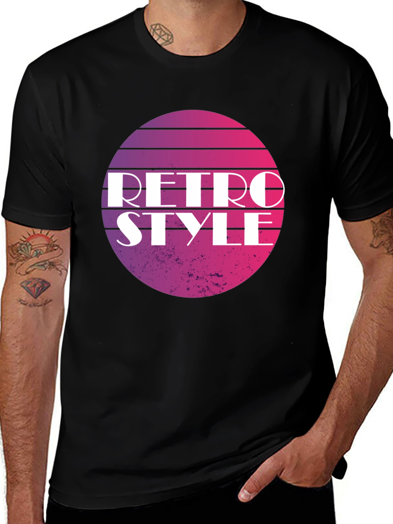 Variant 13 of Retro Style Graphic Tee - Gradient Circle Design