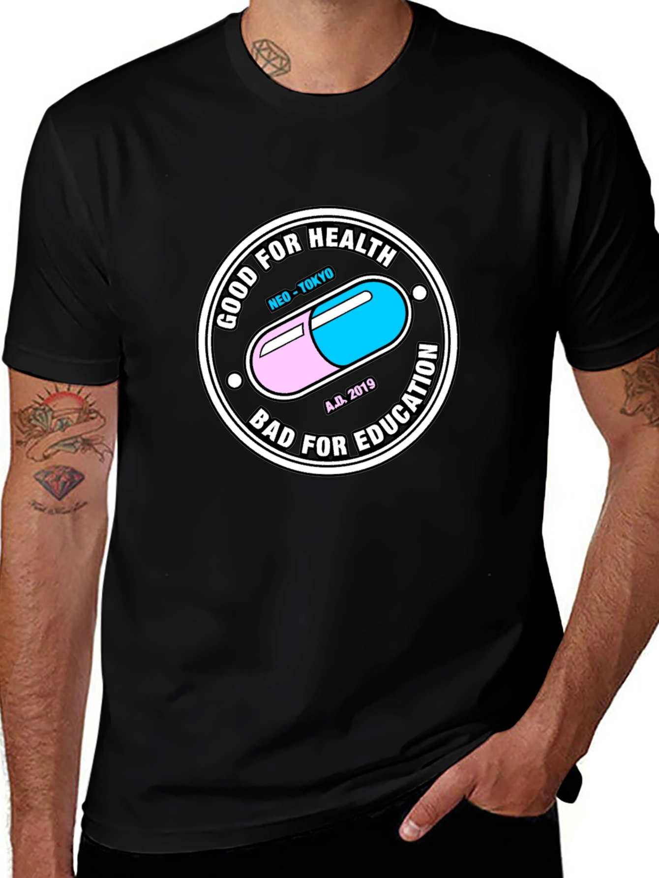 Akira Pill T-Shirt - Good for Health, Bad for Education