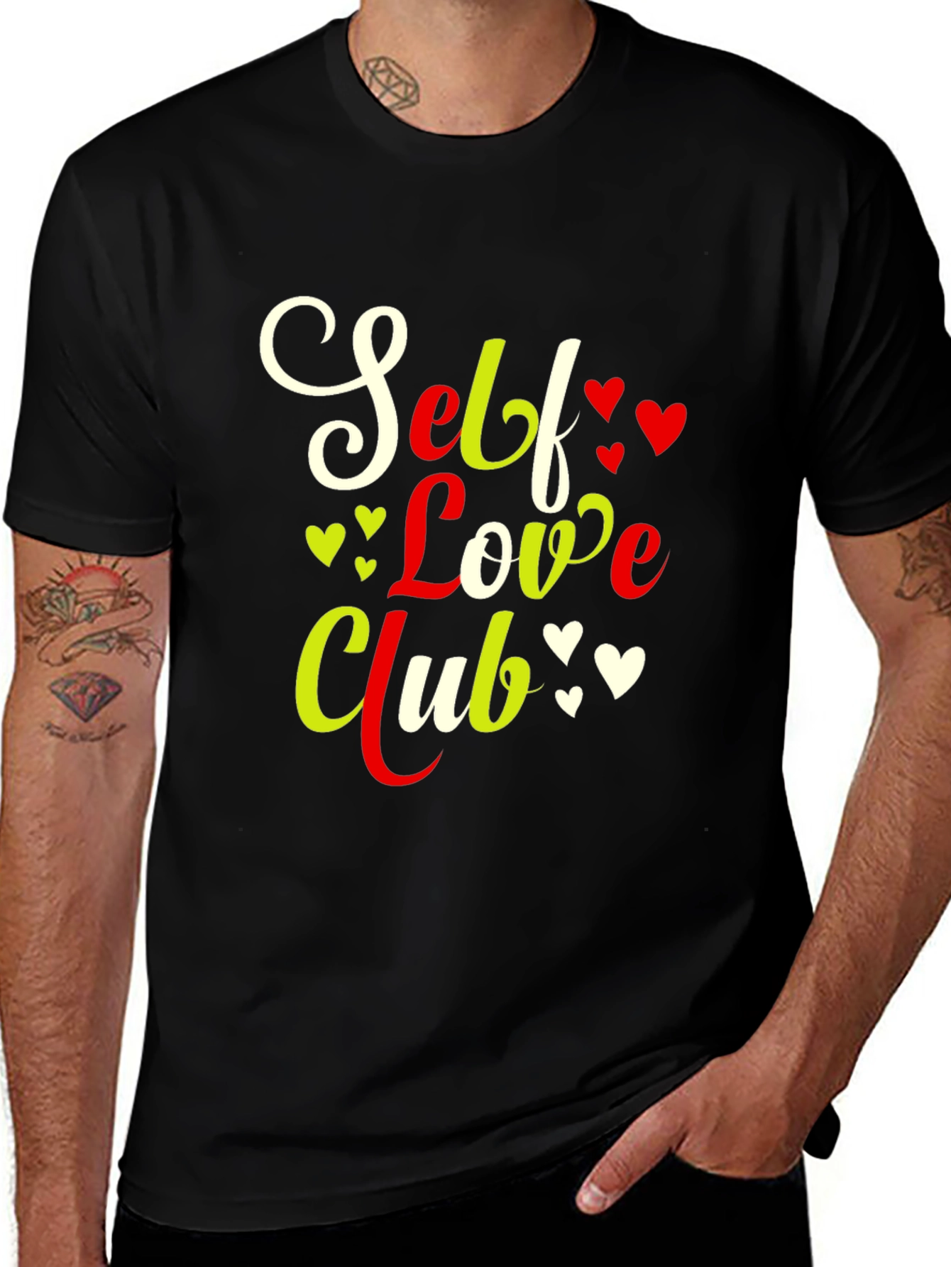 Variant 26 of Self Love Club Graphic T-Shirt - Black Casual Tee