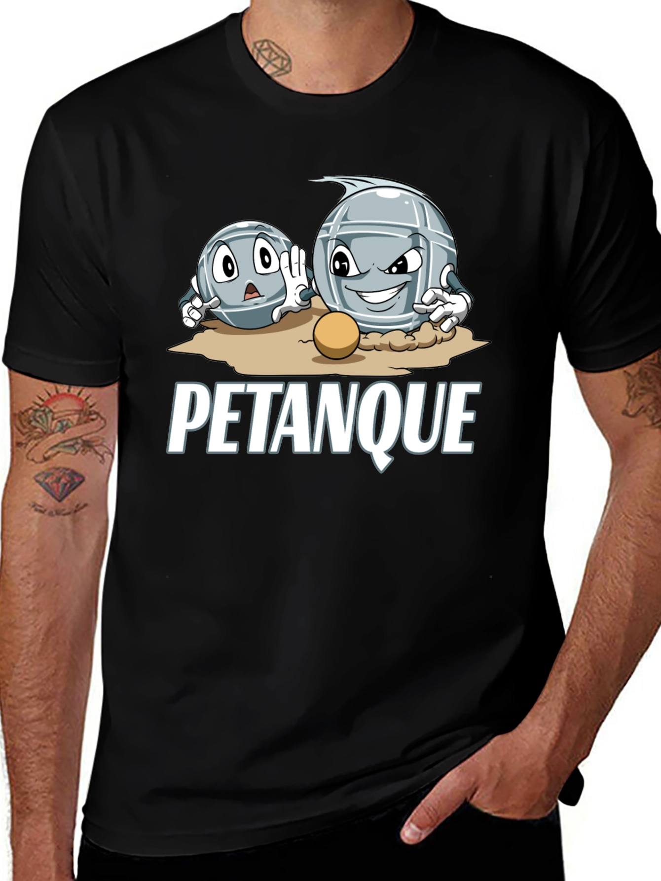 Variant 10 of Pétanque Cartoon T-Shirt