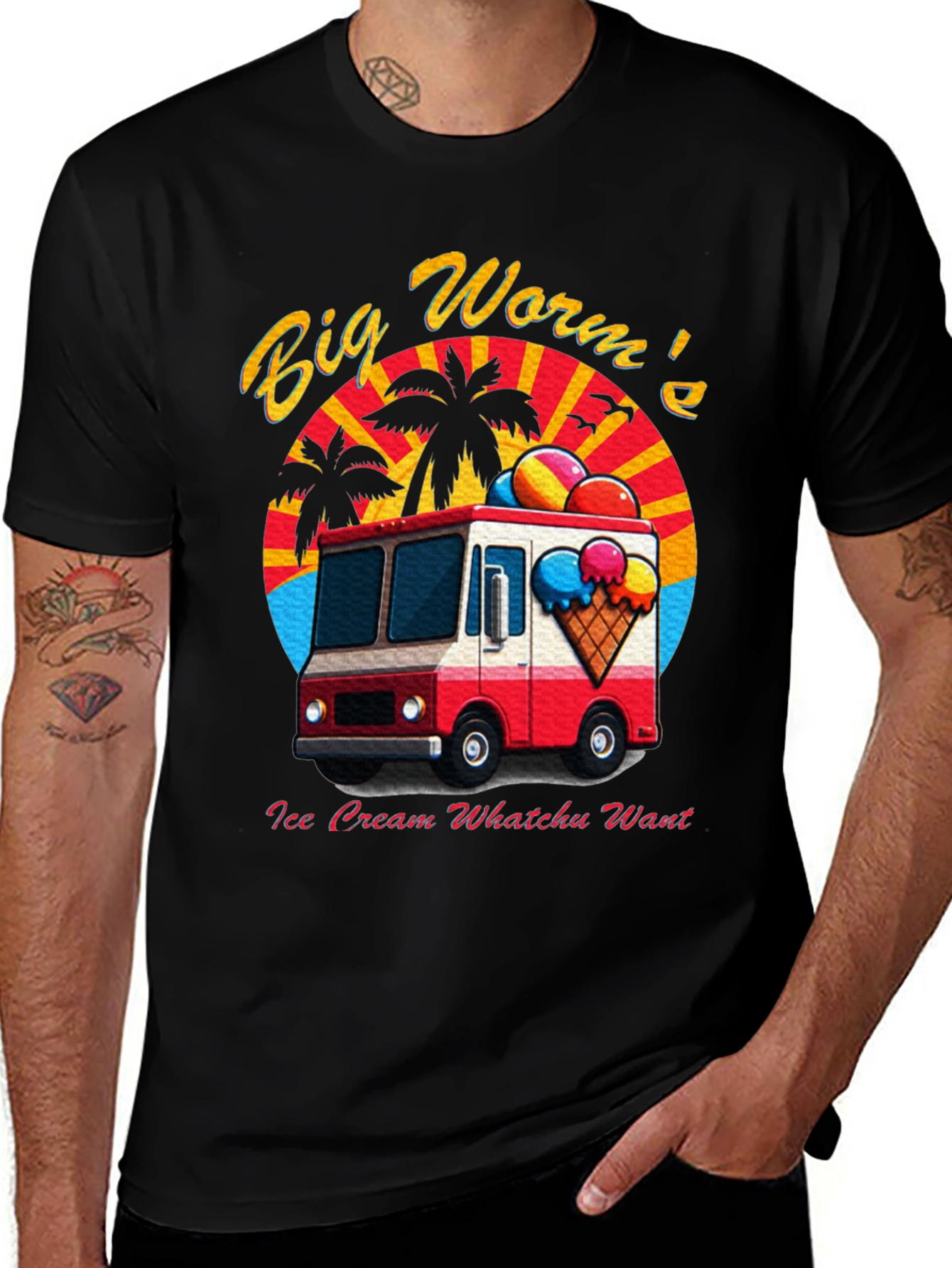 Variant 19 of Big Worm's Ice Cream Truck Graphic Tee