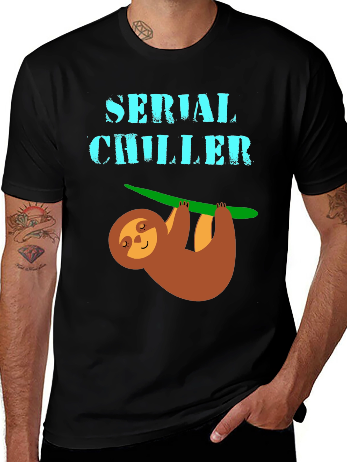 Variant 16 of Serial Chiller Sloth Graphic Tee - Funny Lazy Animal T-Shirt