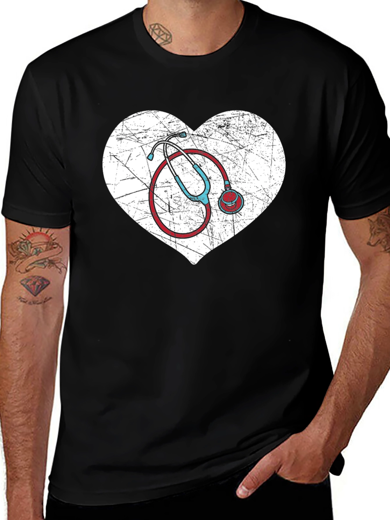 Variant 11 of Heart Stethoscope Graphic Tee