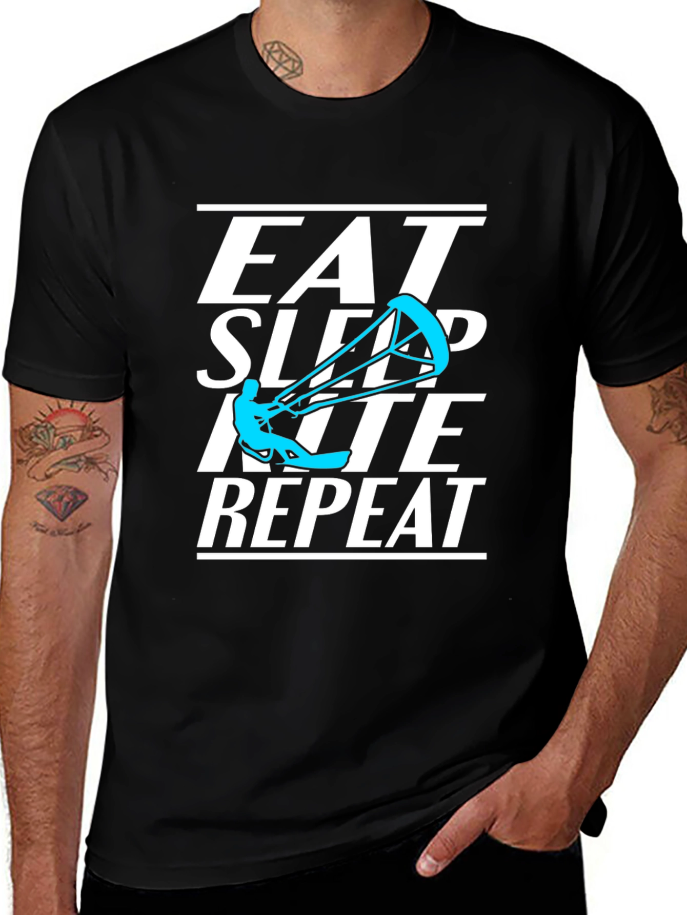 Variant 7 of Eat Sleep Kite Repeat - Novelty Graphic Tee